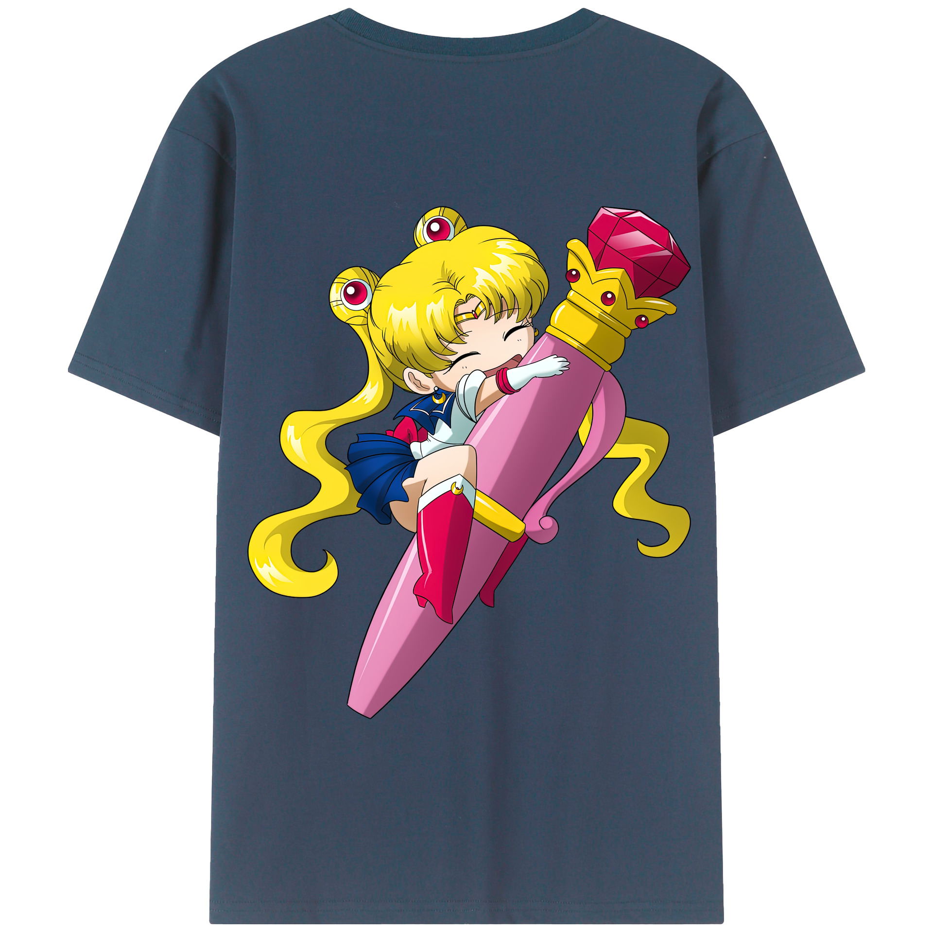 （画像用） 美少女戦士セーラームーン 月野 うさぎ つきの うさぎ Sailor Moon Tsukino Usagi 綿100％半袖Tシャツ（背面プリント）