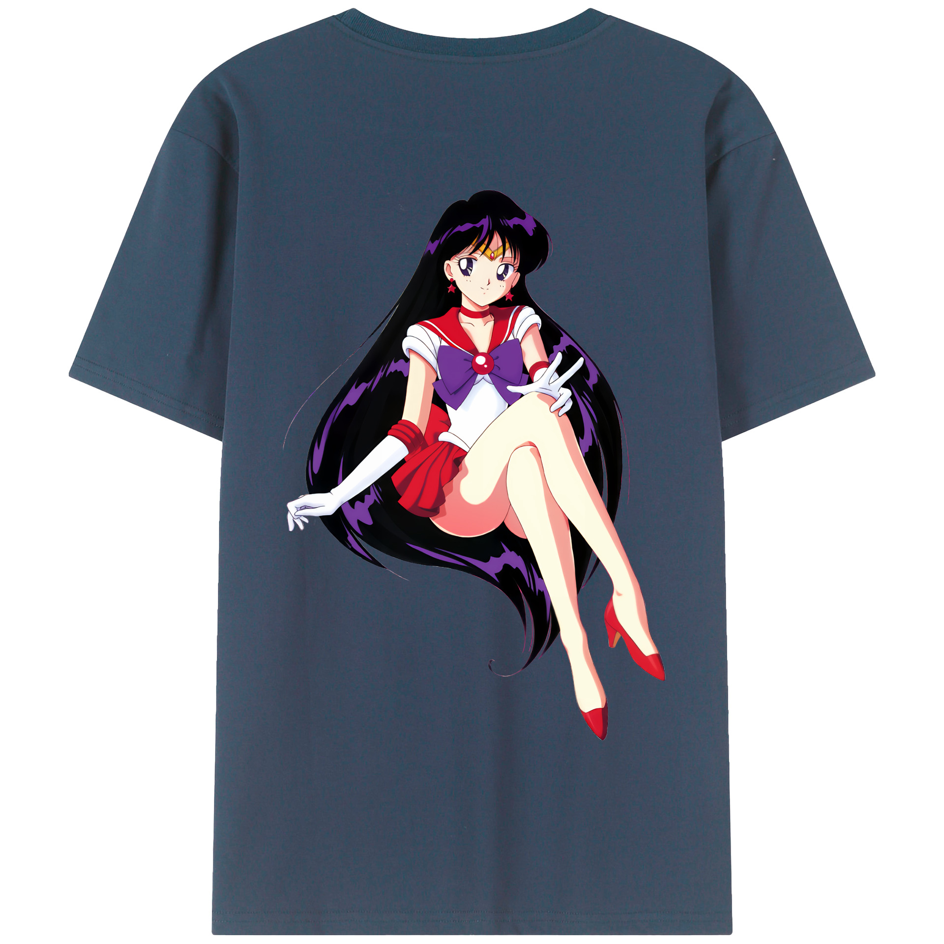 （画像用） 美少女戦士セーラームーン 火野レイ ひの レイ Sailor Moon Hino Rei （セーラーマーズ,Sailor Mars） 綿100％半袖Tシャツ（背面プリント）