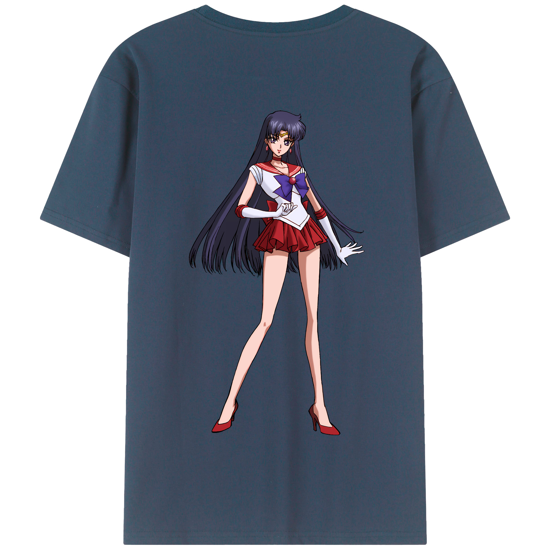 （画像用） 美少女戦士セーラームーン 火野レイ ひの レイ Sailor Moon Hino Rei （セーラーマーズ,Sailor Mars） 綿100％半袖Tシャツ（背面プリント）