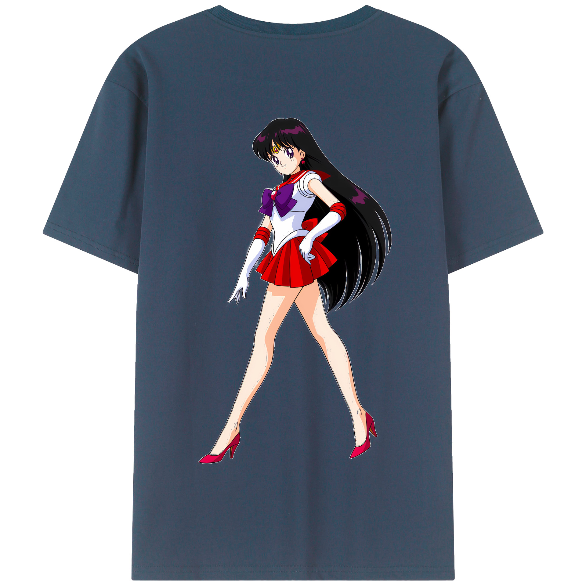 （画像用） 美少女戦士セーラームーン 火野レイ ひの レイ Sailor Moon Hino Rei （セーラーマーズ,Sailor Mars） 綿100％半袖Tシャツ（背面プリント）