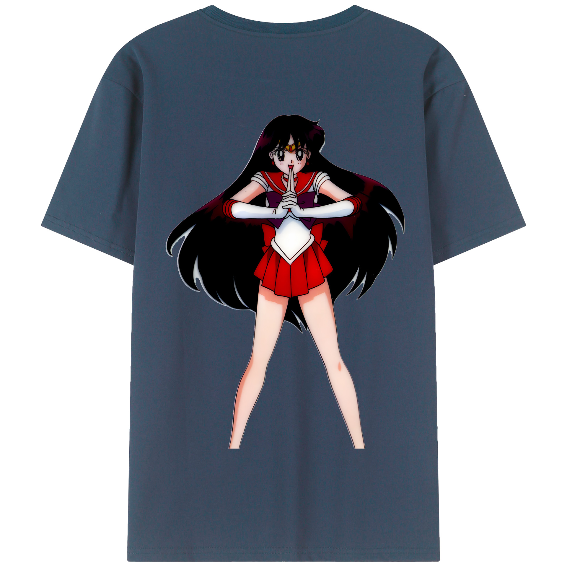 （画像用） 美少女戦士セーラームーン 火野レイ ひの レイ Sailor Moon Hino Rei （セーラーマーズ,Sailor Mars） 綿100％半袖Tシャツ（背面プリント）