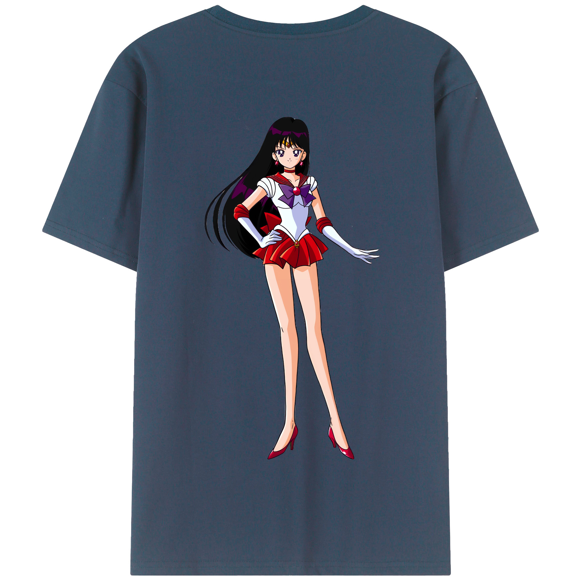 （画像用） 美少女戦士セーラームーン 火野レイ ひの レイ Sailor Moon Hino Rei （セーラーマーズ,Sailor Mars） 綿100％半袖Tシャツ（背面プリント）