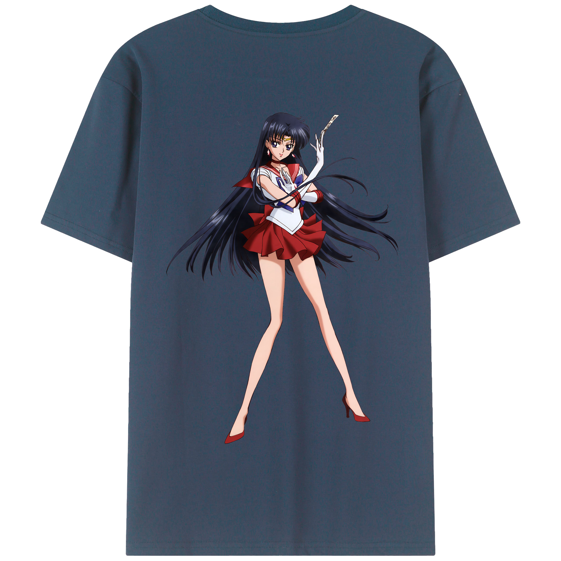（画像用） 美少女戦士セーラームーン 火野レイ ひの レイ Sailor Moon Hino Rei （セーラーマーズ,Sailor Mars） 綿100％半袖Tシャツ（背面プリント）