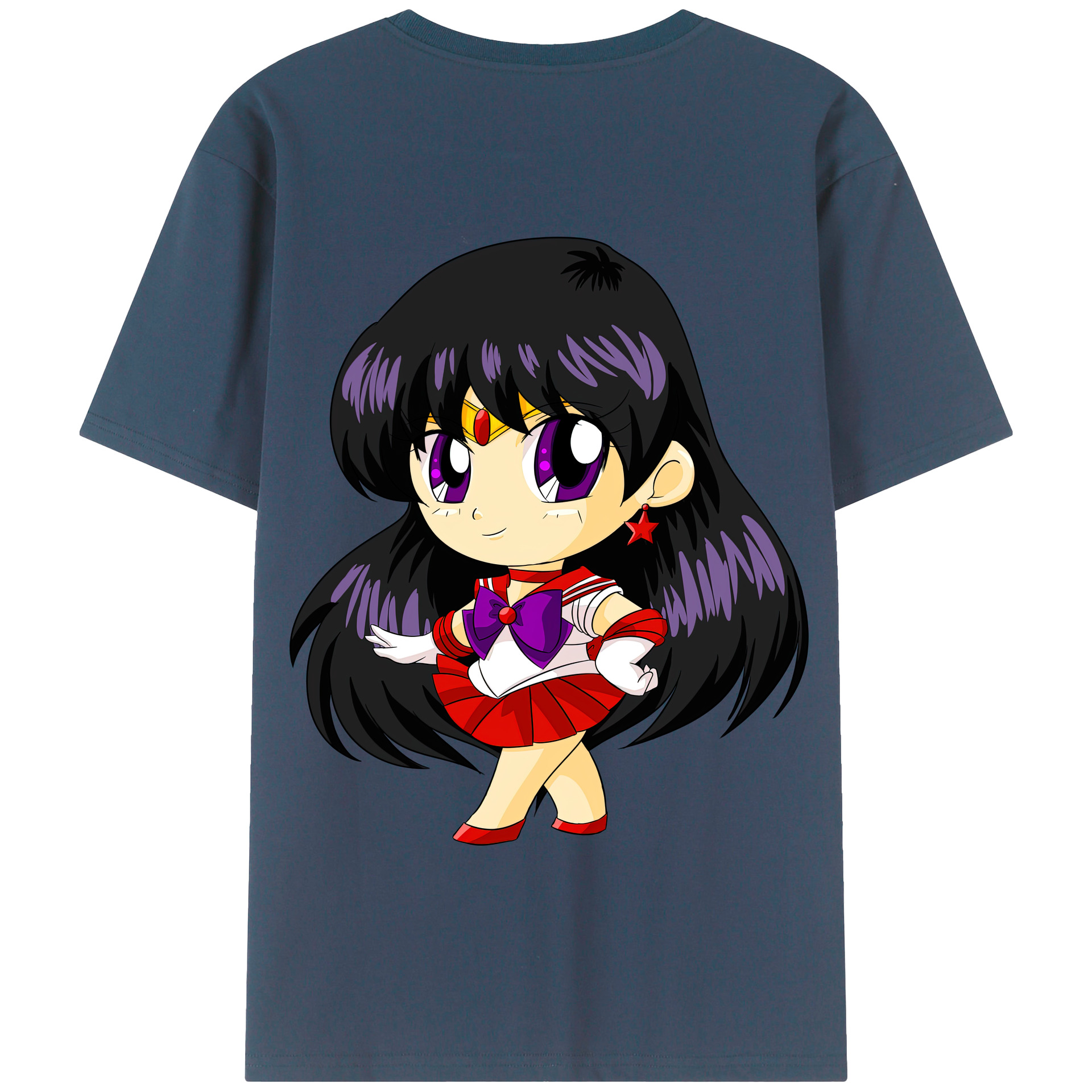 （画像用） 美少女戦士セーラームーン 火野レイ ひの レイ Sailor Moon Hino Rei （セーラーマーズ,Sailor Mars） 綿100％半袖Tシャツ（背面プリント）