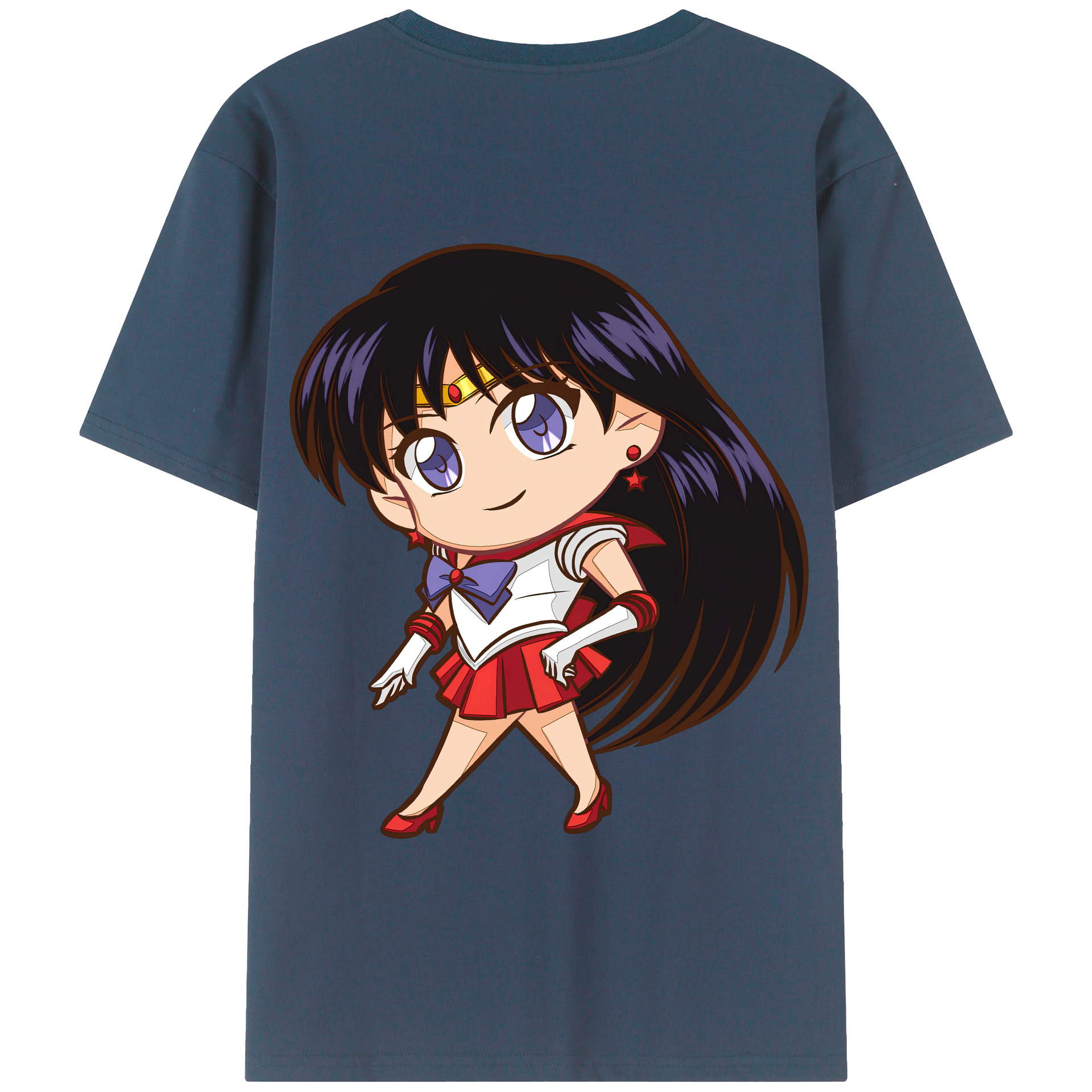 （画像用） 美少女戦士セーラームーン 火野レイ ひの レイ Sailor Moon Hino Rei （セーラーマーズ,Sailor Mars） 綿100％半袖Tシャツ（背面プリント）
