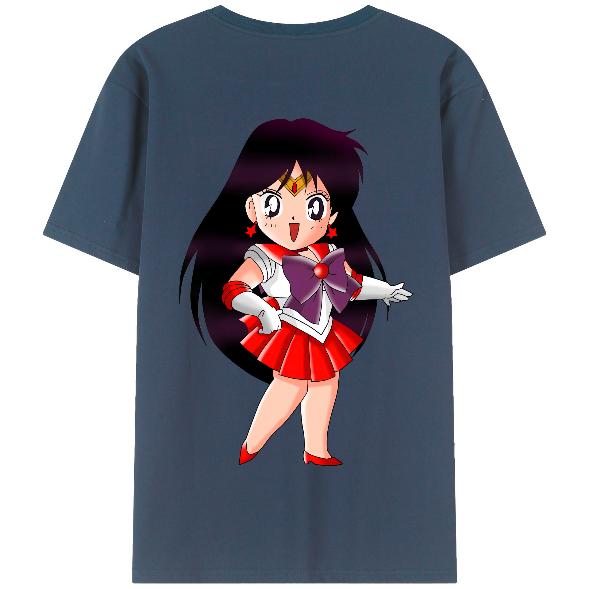 （画像用） 美少女戦士セーラームーン 火野レイ ひの レイ Sailor Moon Hino Rei （セーラーマーズ,Sailor Mars） 綿100％半袖Tシャツ（背面プリント）