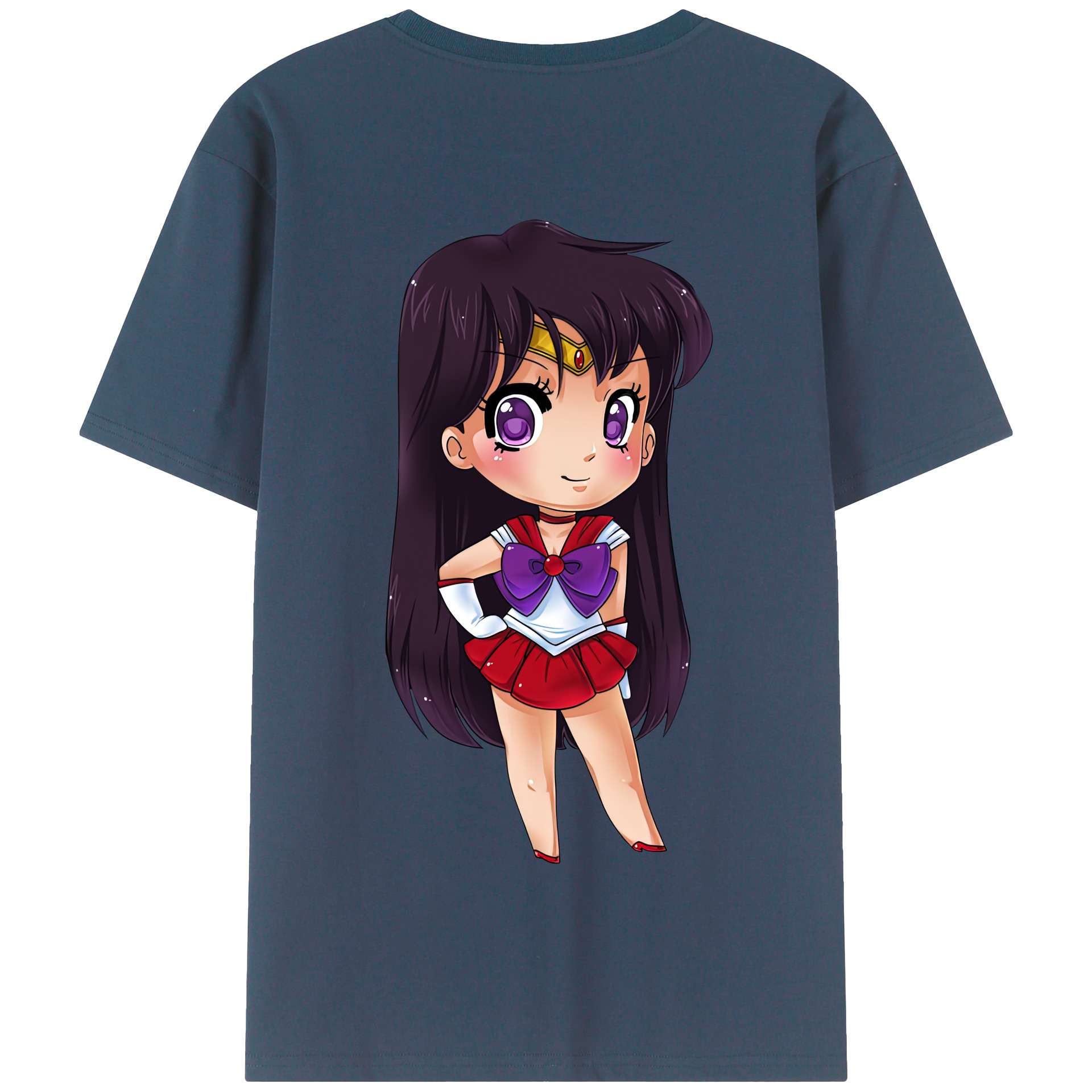（画像用） 美少女戦士セーラームーン 火野レイ ひの レイ Sailor Moon Hino Rei （セーラーマーズ,Sailor Mars） 綿100％半袖Tシャツ（背面プリント）