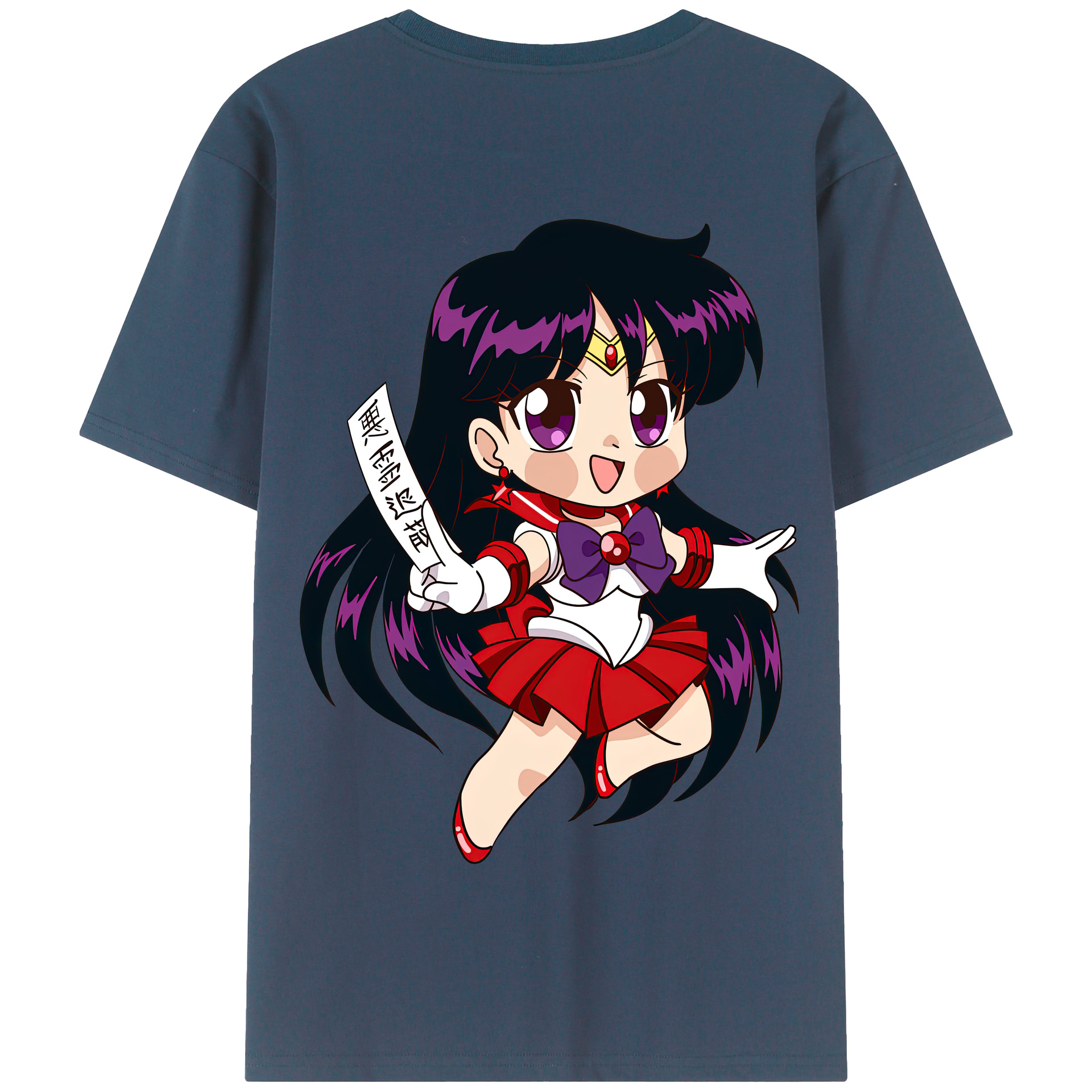 （画像用） 美少女戦士セーラームーン 火野レイ ひの レイ Sailor Moon Hino Rei （セーラーマーズ,Sailor Mars） 綿100％半袖Tシャツ（背面プリント）