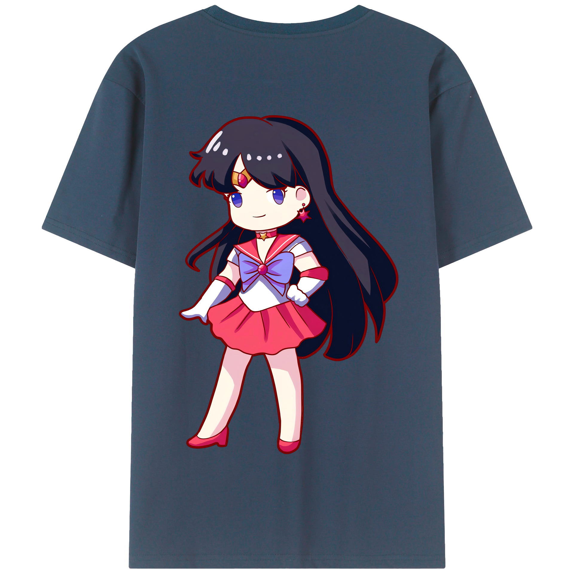 （画像用） 美少女戦士セーラームーン 火野レイ ひの レイ Sailor Moon Hino Rei （セーラーマーズ,Sailor Mars） 綿100％半袖Tシャツ（背面プリント）