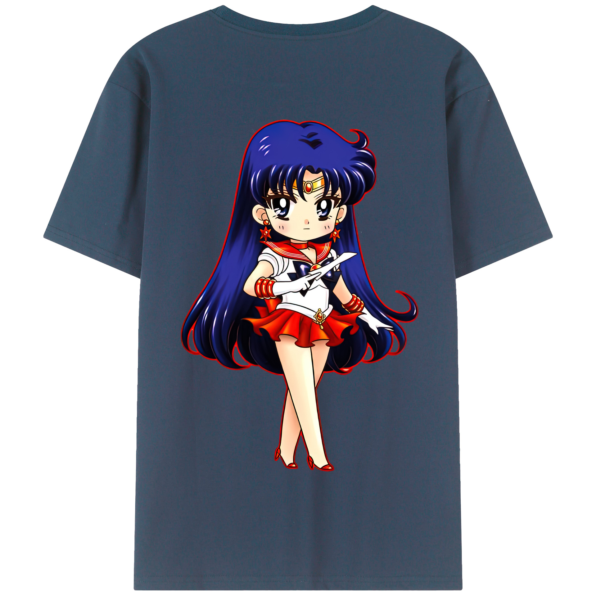（画像用） 美少女戦士セーラームーン 火野レイ ひの レイ Sailor Moon Hino Rei （セーラーマーズ,Sailor Mars） 綿100％半袖Tシャツ（背面プリント）