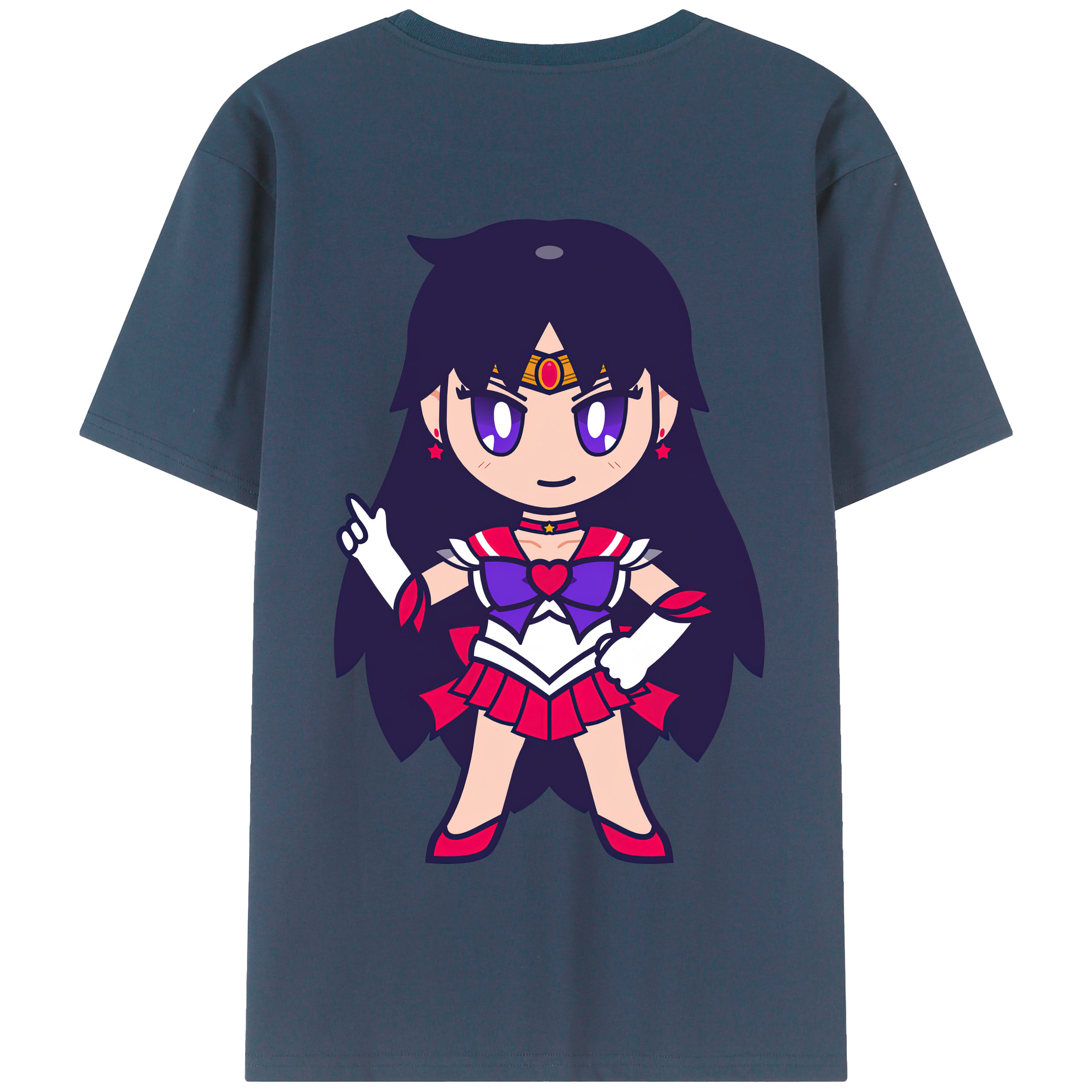 （画像用） 美少女戦士セーラームーン 火野レイ ひの レイ Sailor Moon Hino Rei （セーラーマーズ,Sailor Mars） 綿100％半袖Tシャツ（背面プリント）