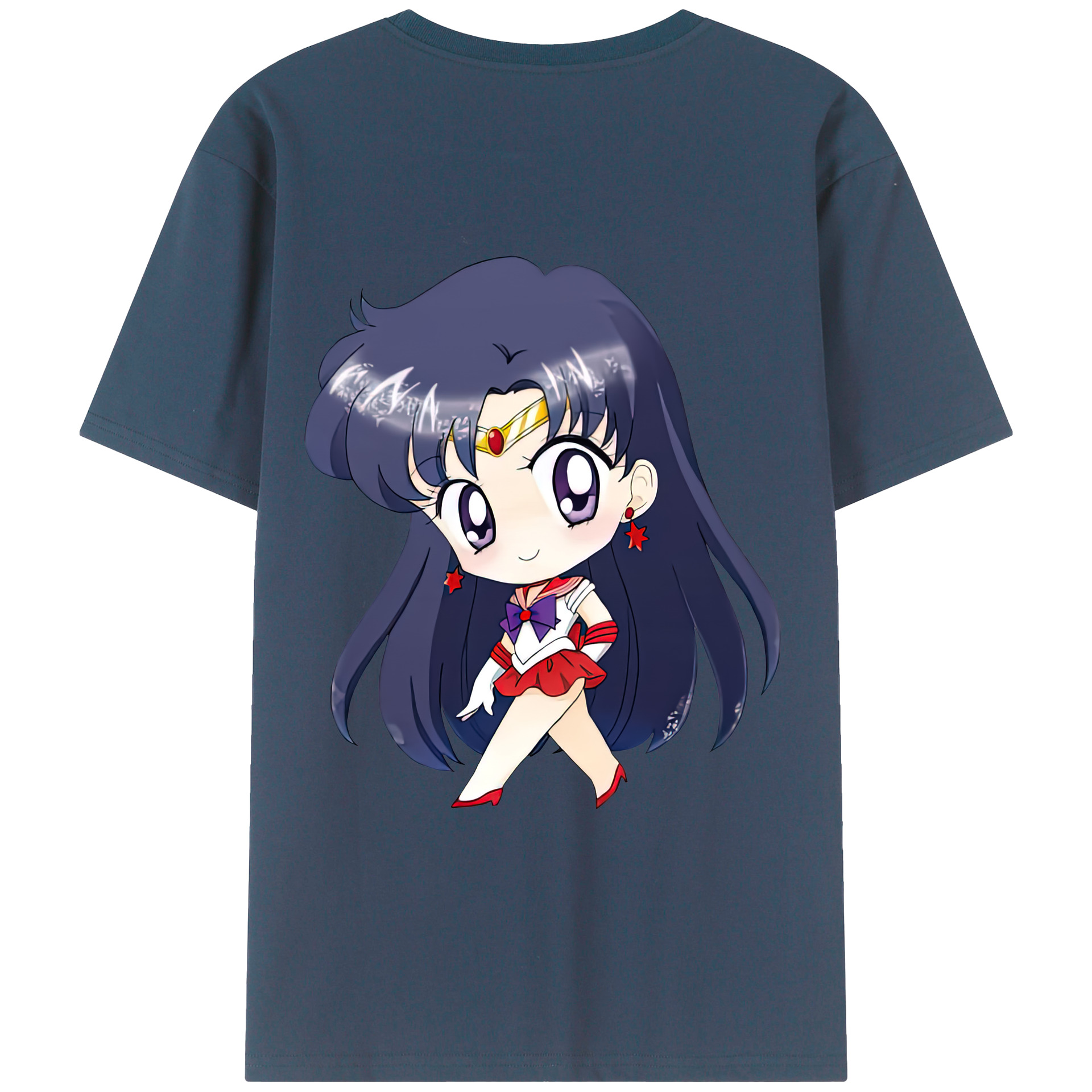 （画像用） 美少女戦士セーラームーン 火野レイ ひの レイ Sailor Moon Hino Rei （セーラーマーズ,Sailor Mars） 綿100％半袖Tシャツ（背面プリント）