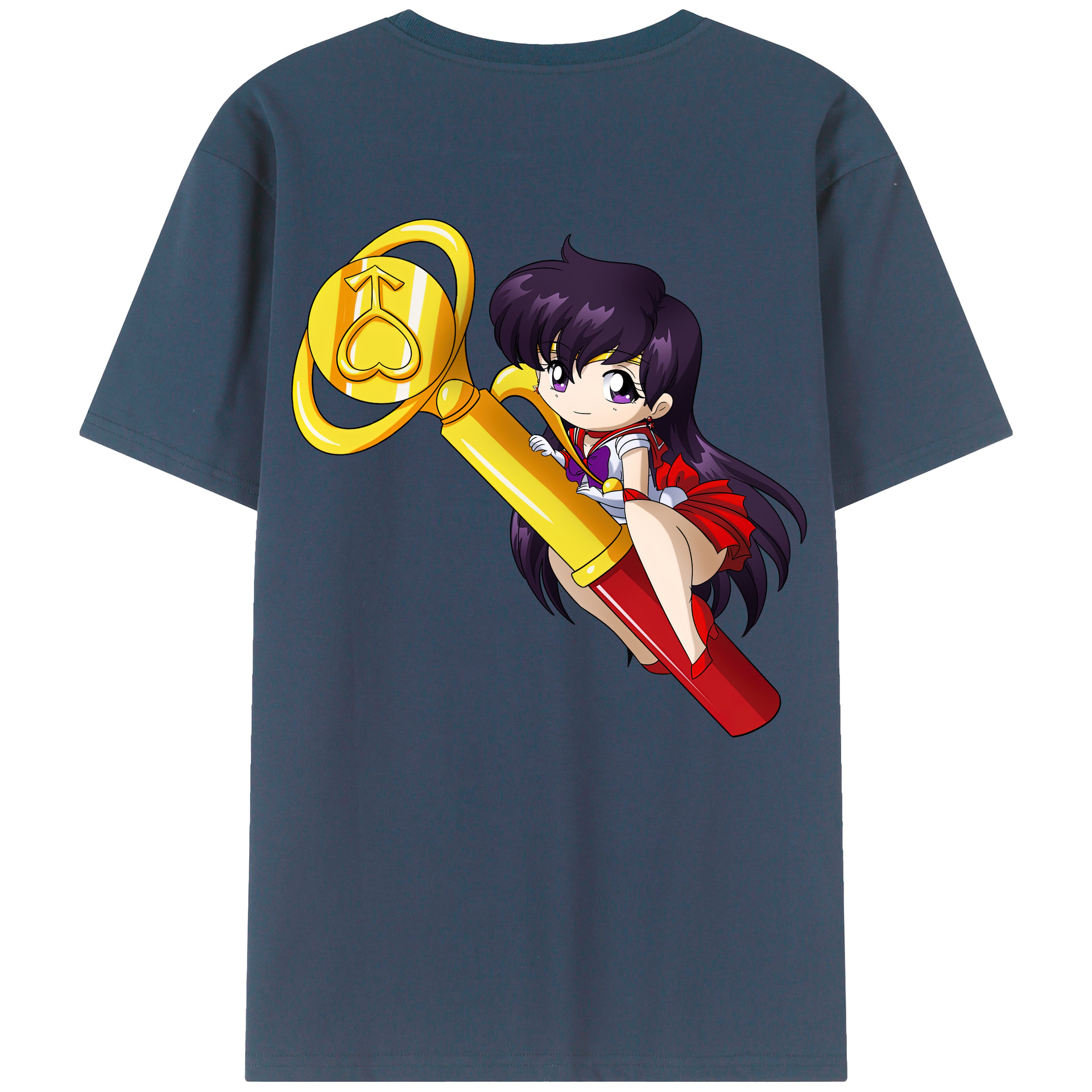 （画像用） 美少女戦士セーラームーン 火野レイ ひの レイ Sailor Moon Hino Rei （セーラーマーズ,Sailor Mars） 綿100％半袖Tシャツ（背面プリント）