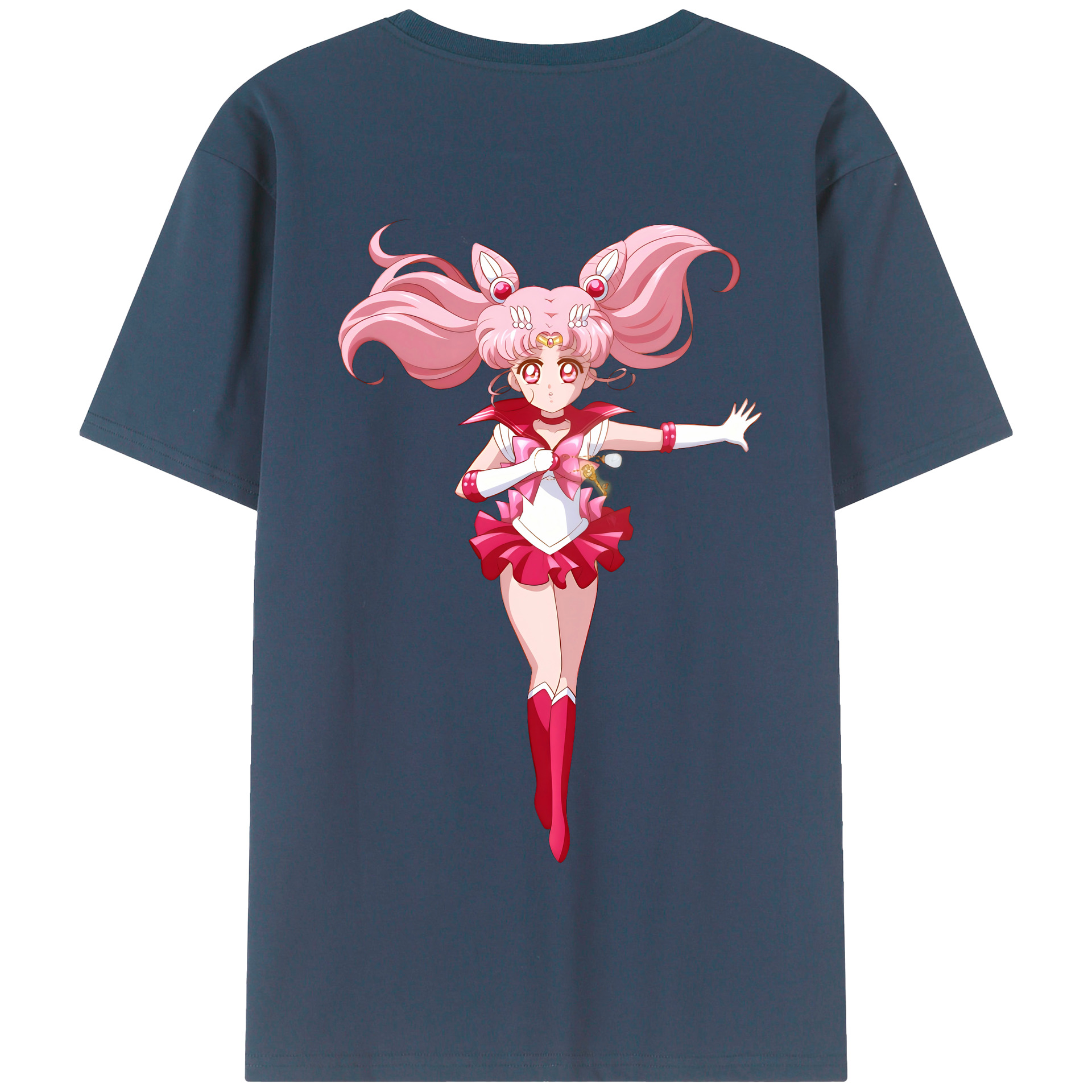 （画像用） 美少女戦士セーラームーン ちびうさ Sailor Moon Chibiusa Tsukino Usagi Small Lady Serenity 綿100％半袖Tシャツ（背面プリント）