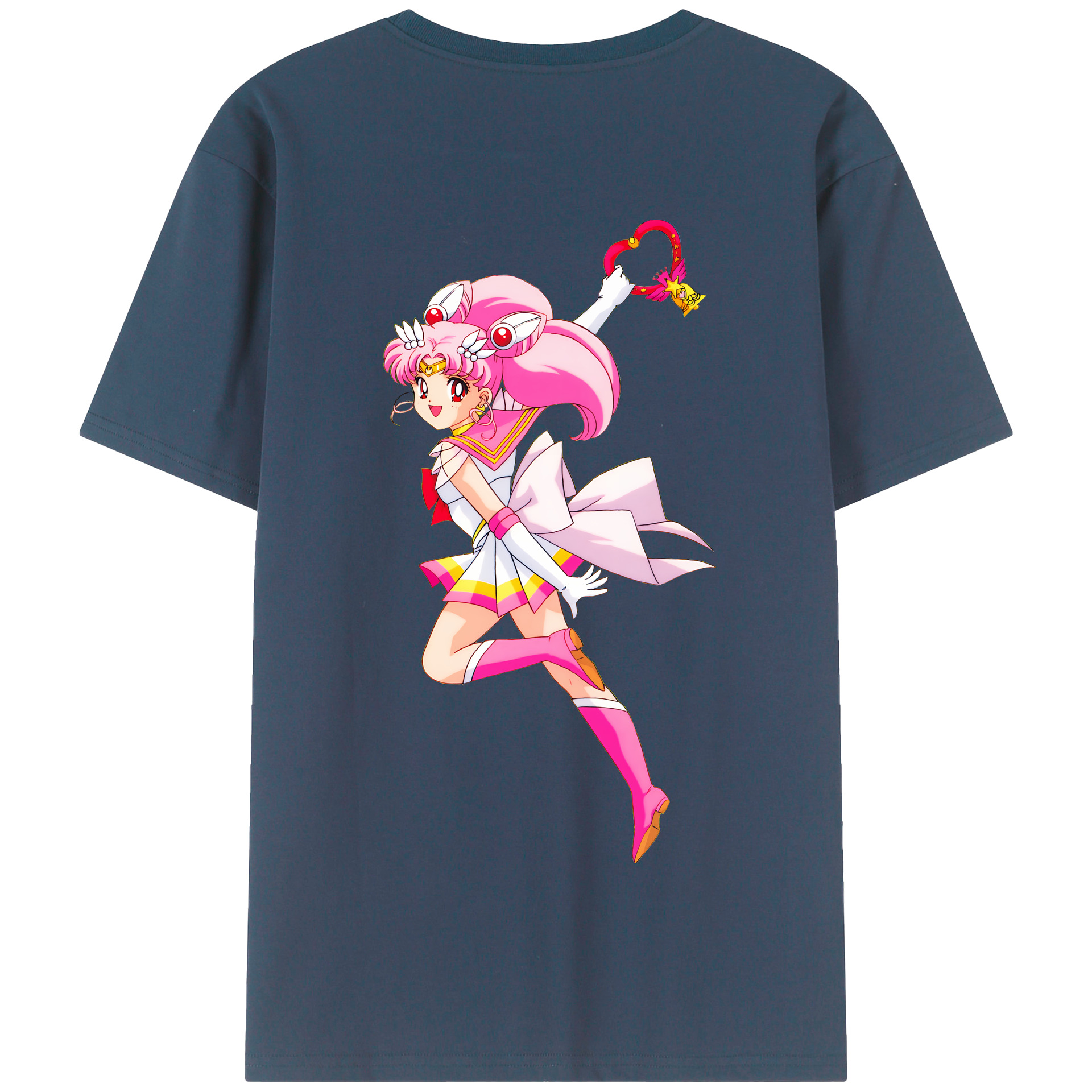（画像用） 美少女戦士セーラームーン ちびうさ Sailor Moon Chibiusa Tsukino Usagi Small Lady Serenity 綿100％半袖Tシャツ（背面プリント）