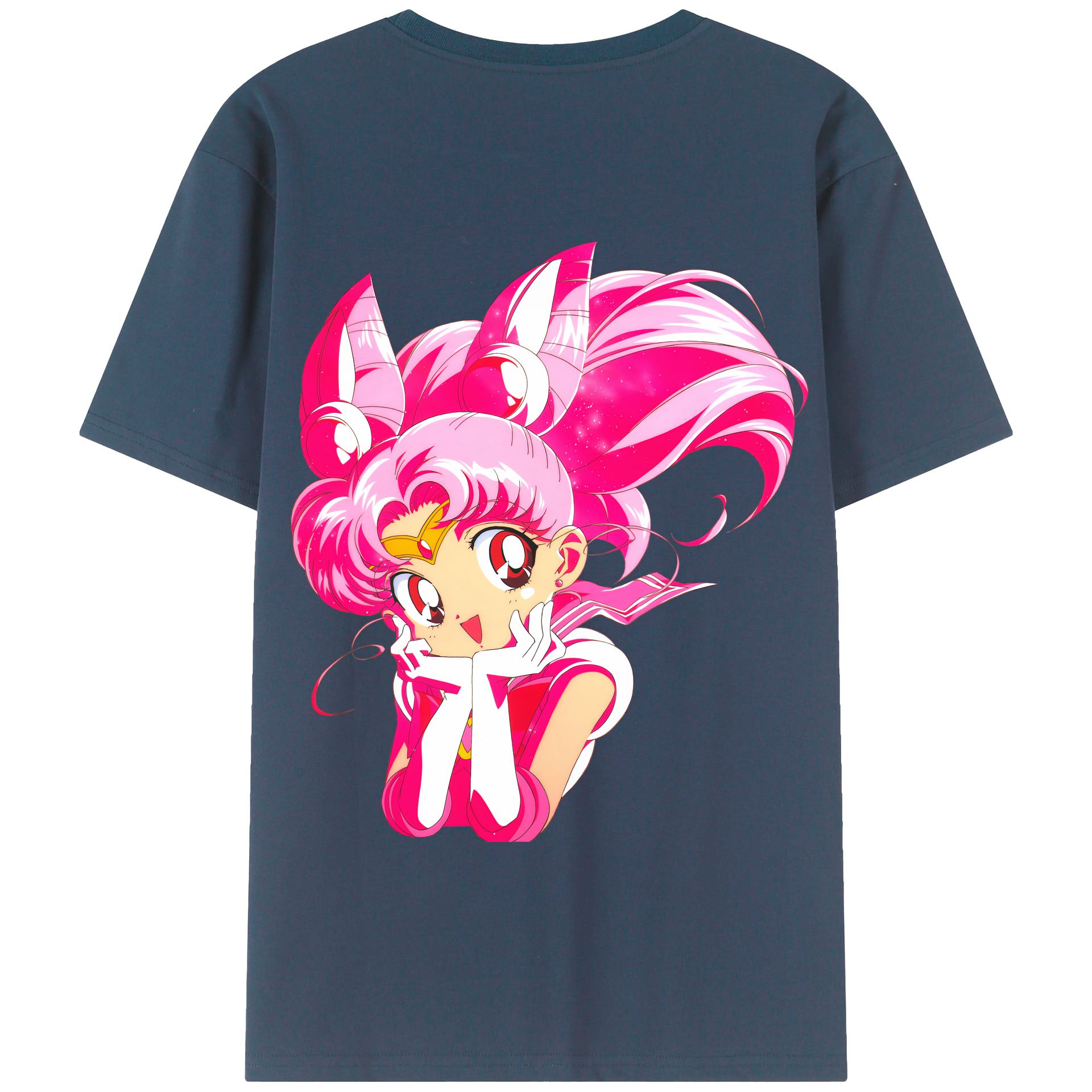 （画像用） 美少女戦士セーラームーン ちびうさ Sailor Moon Chibiusa Tsukino Usagi Small Lady Serenity 綿100％半袖Tシャツ（背面プリント）
