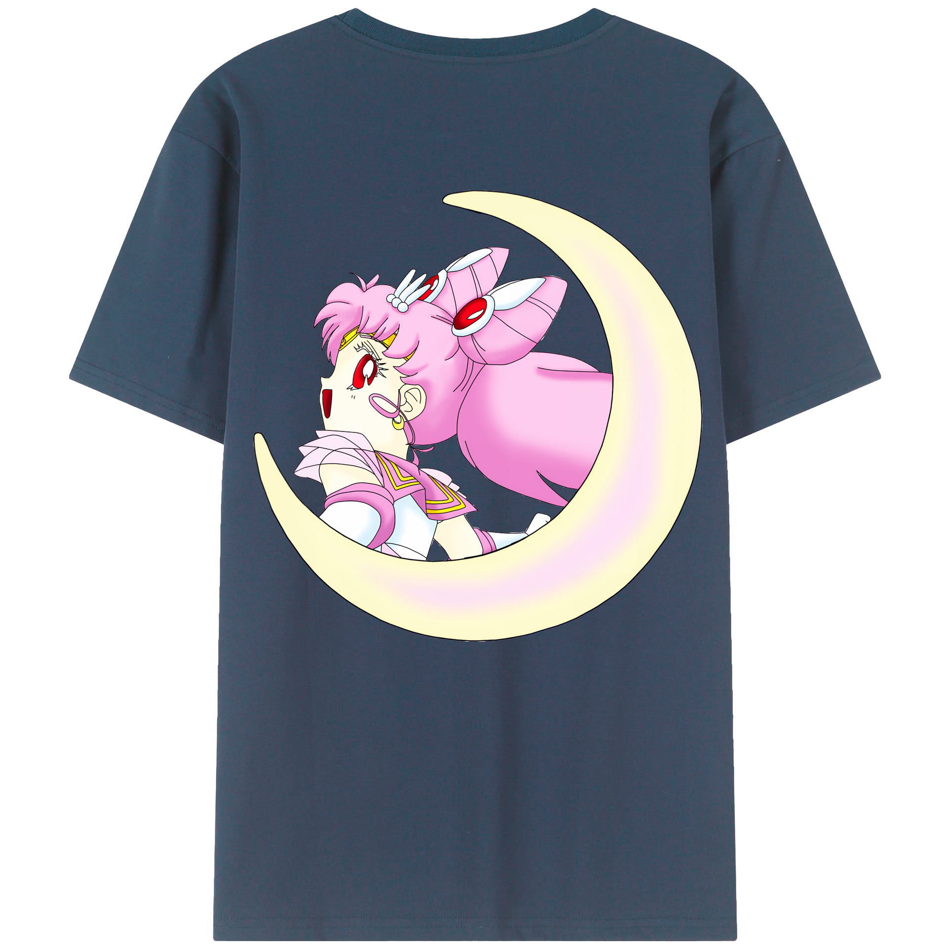 （画像用） 美少女戦士セーラームーン ちびうさ Sailor Moon Chibiusa Tsukino Usagi Small Lady Serenity 綿100％半袖Tシャツ（背面プリント）