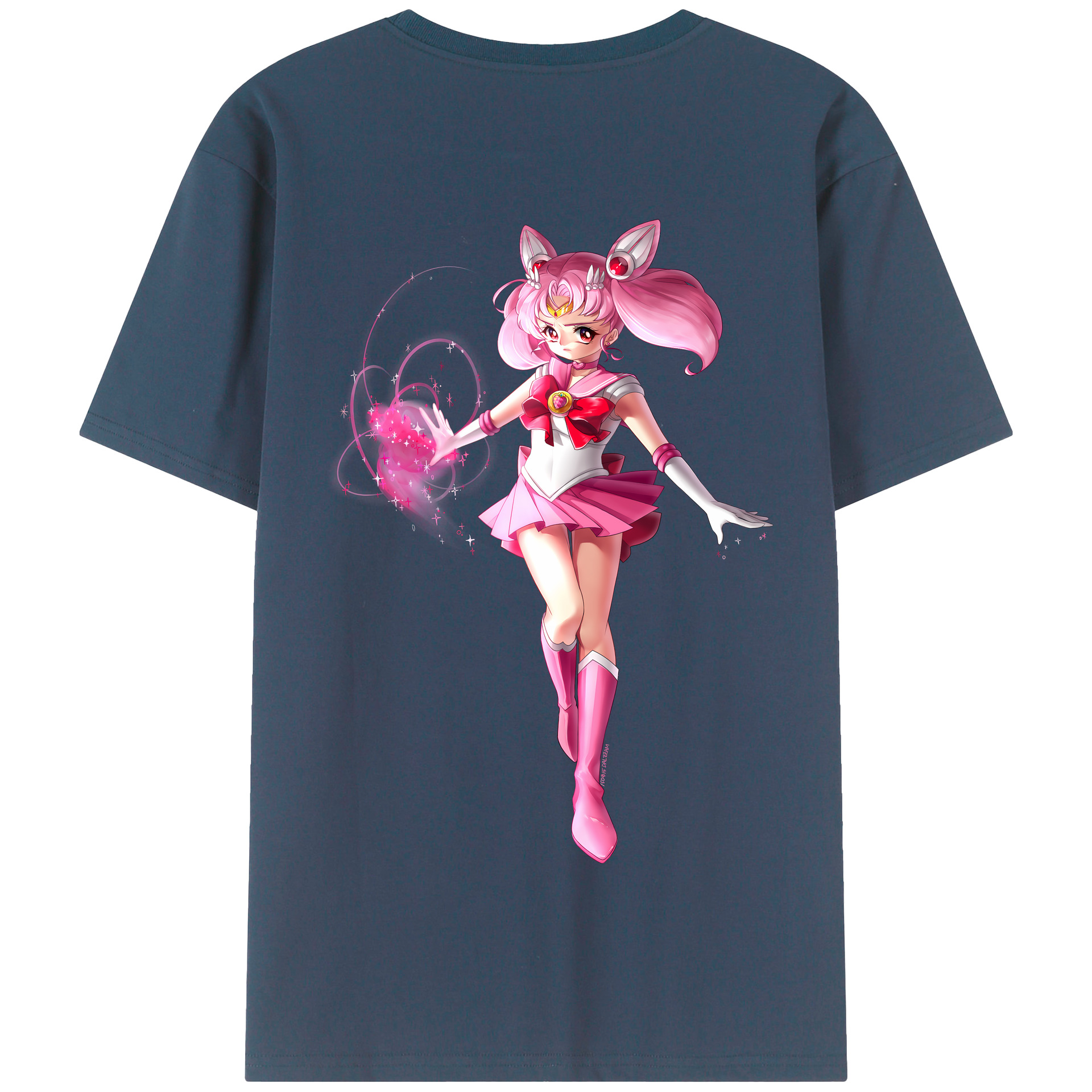 （画像用） 美少女戦士セーラームーン ちびうさ Sailor Moon Chibiusa Tsukino Usagi Small Lady Serenity 綿100％半袖Tシャツ（背面プリント）
