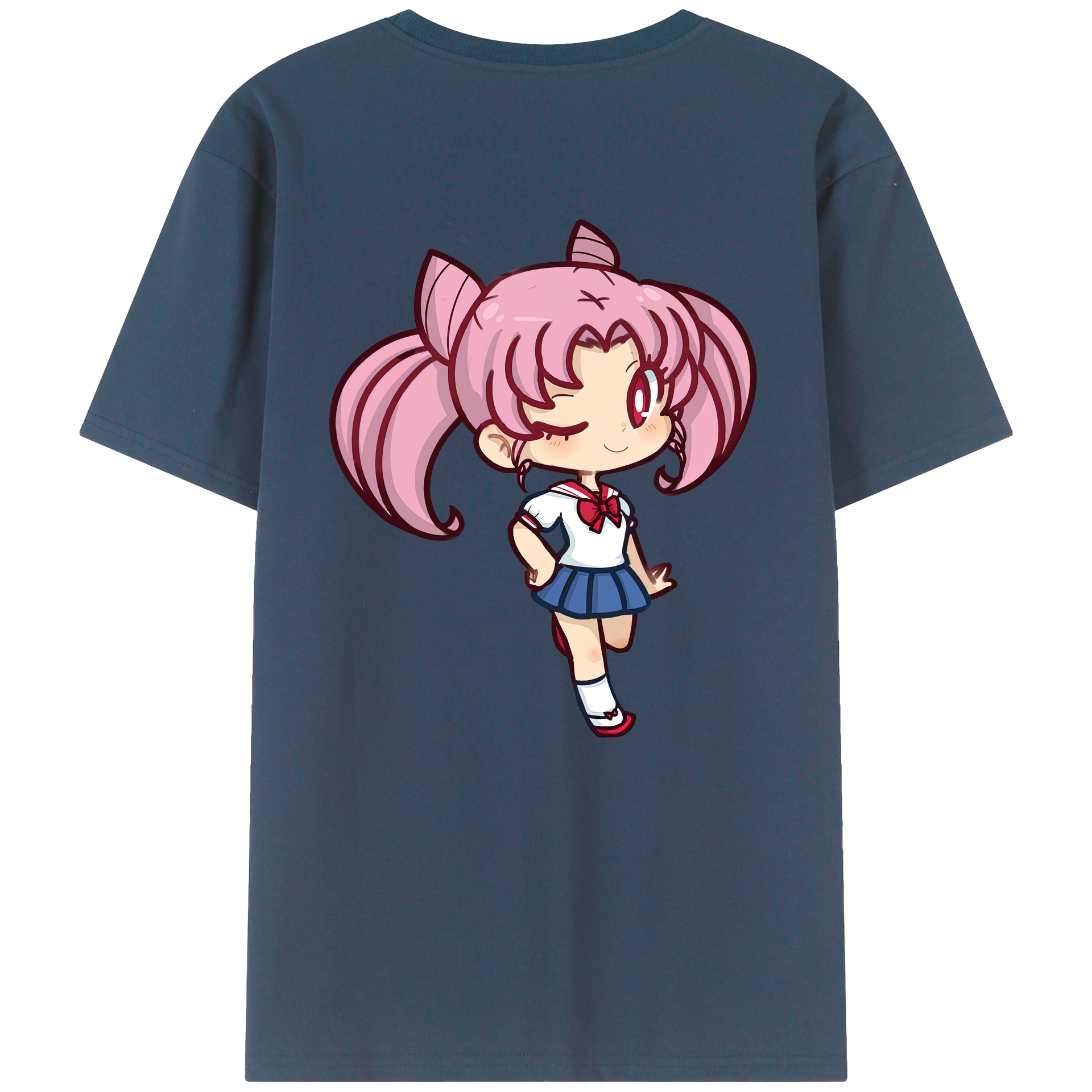 （画像用） 美少女戦士セーラームーン ちびうさ Sailor Moon Chibiusa Tsukino Usagi Small Lady Serenity 綿100％半袖Tシャツ（背面プリント）