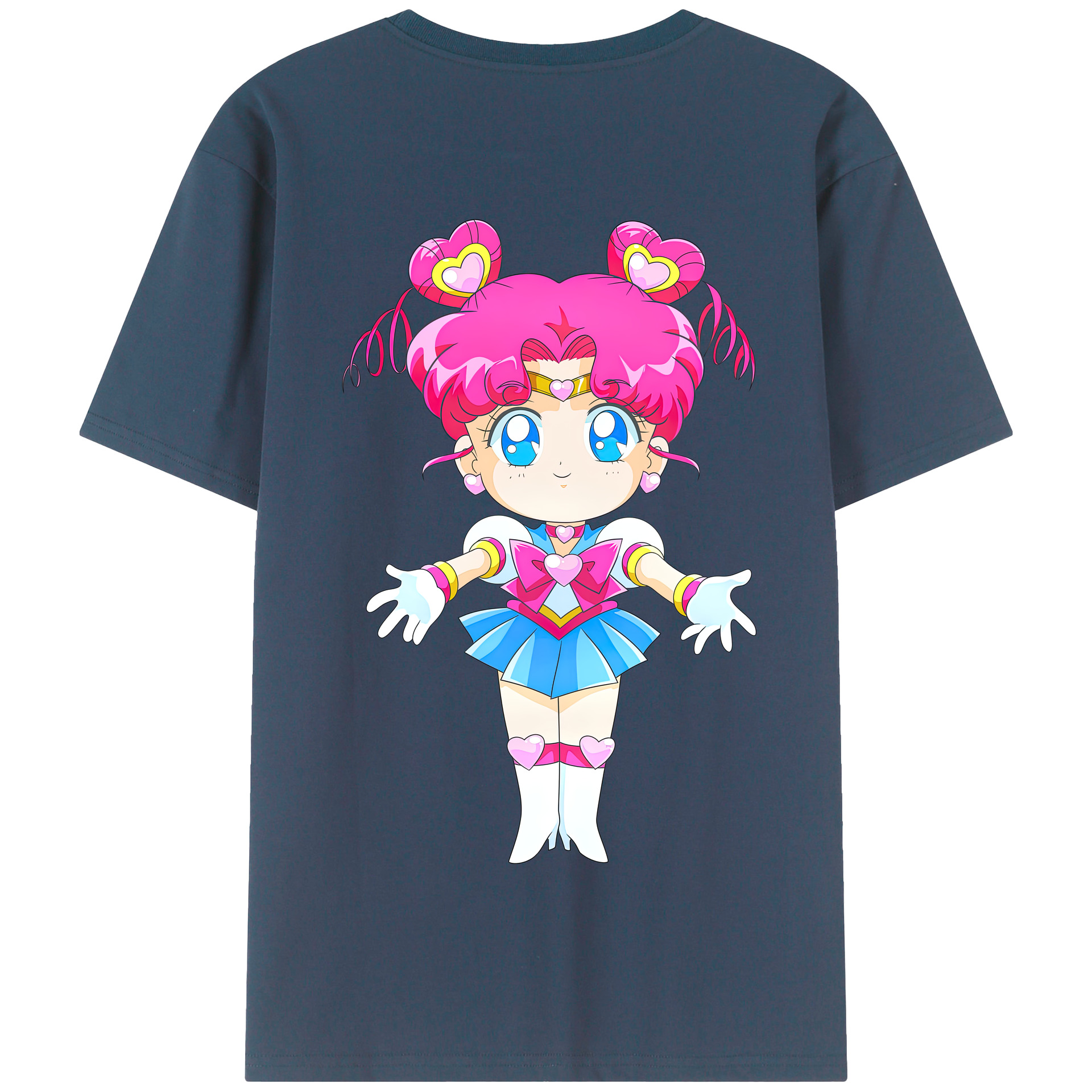 （画像用） 美少女戦士セーラームーン ちびうさ Sailor Moon Chibiusa Tsukino Usagi Small Lady Serenity 綿100％半袖Tシャツ（背面プリント）