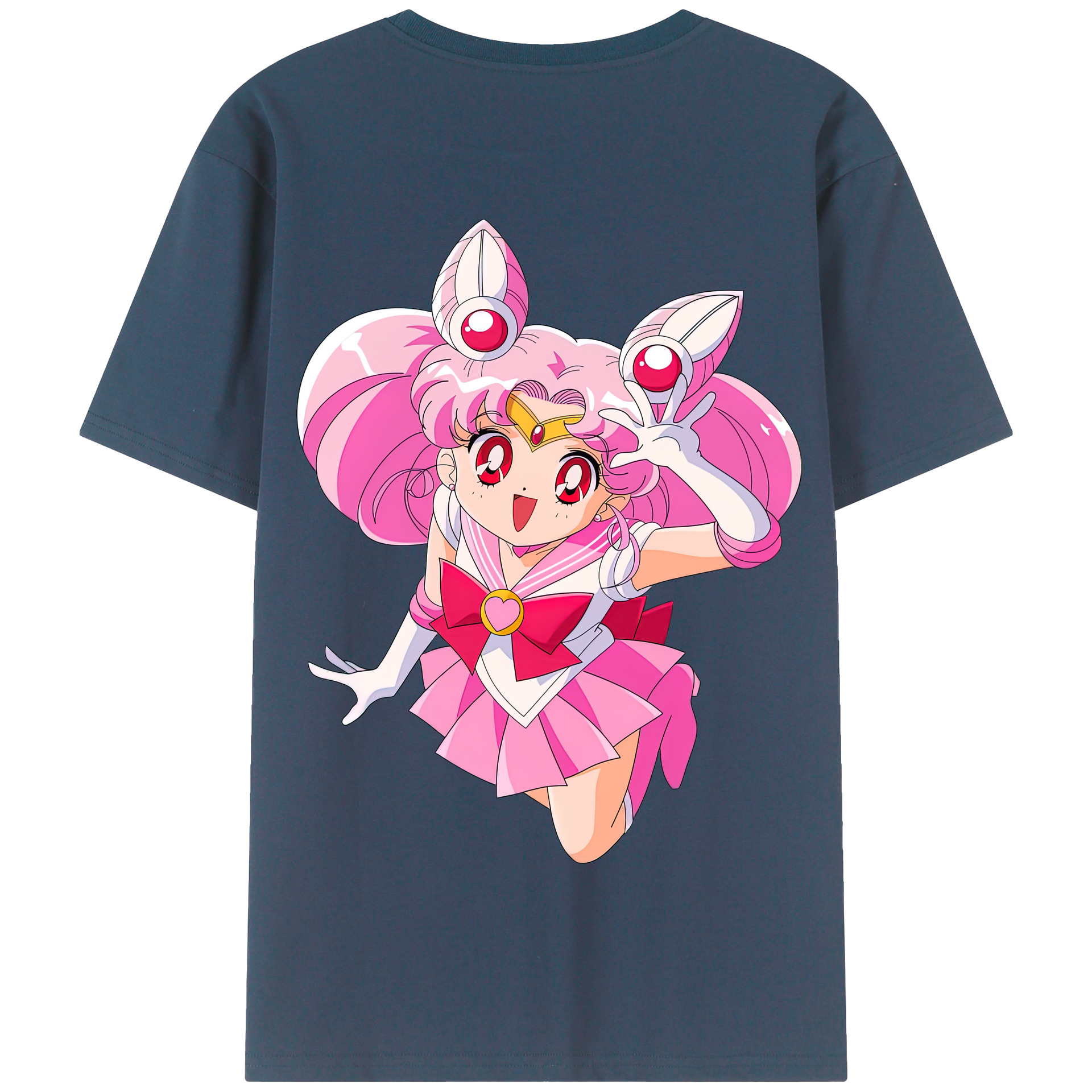 （画像用） 美少女戦士セーラームーン ちびうさ Sailor Moon Chibiusa Tsukino Usagi Small Lady Serenity 綿100％半袖Tシャツ（背面プリント）