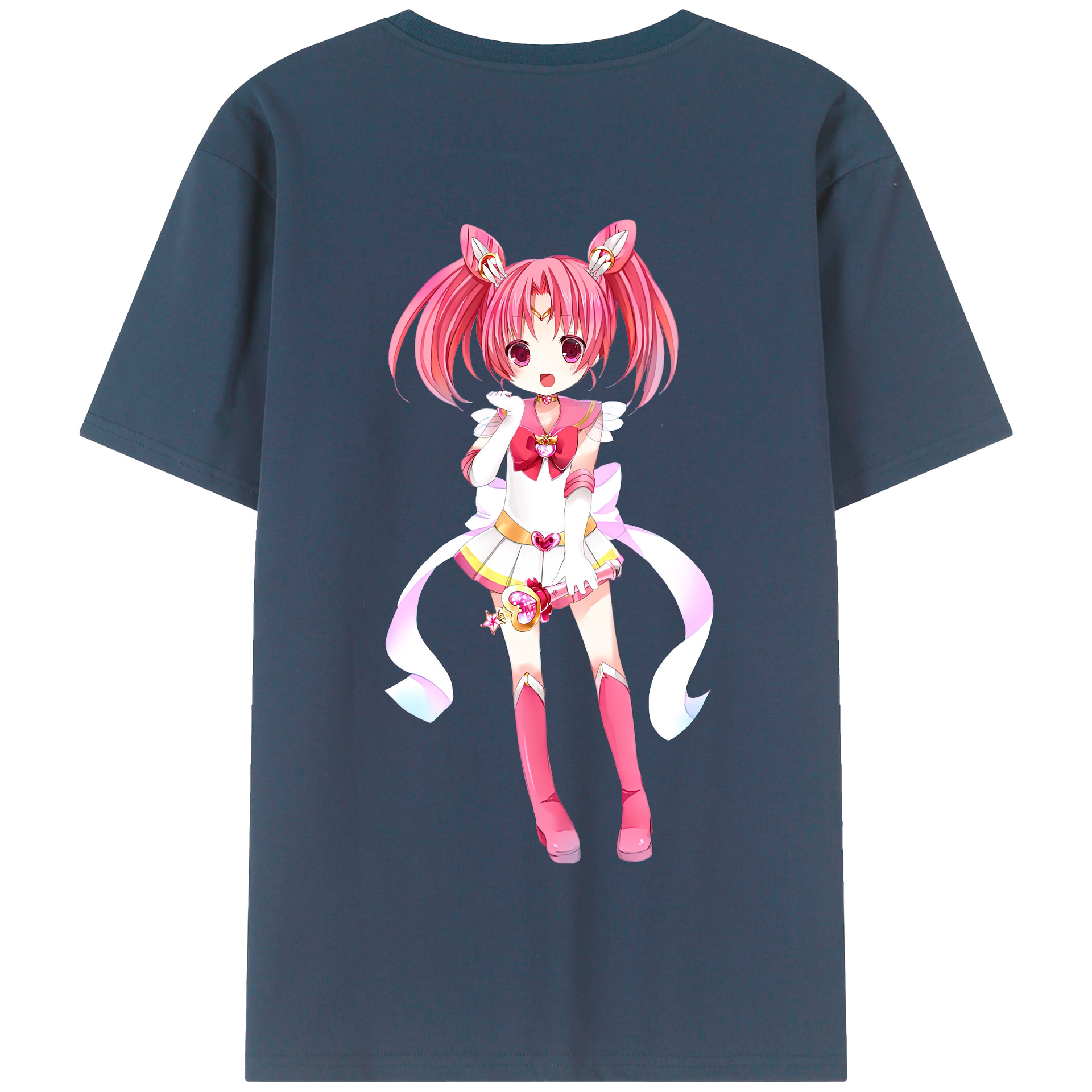 （画像用） 美少女戦士セーラームーン ちびうさ Sailor Moon Chibiusa Tsukino Usagi Small Lady Serenity 綿100％半袖Tシャツ（背面プリント）