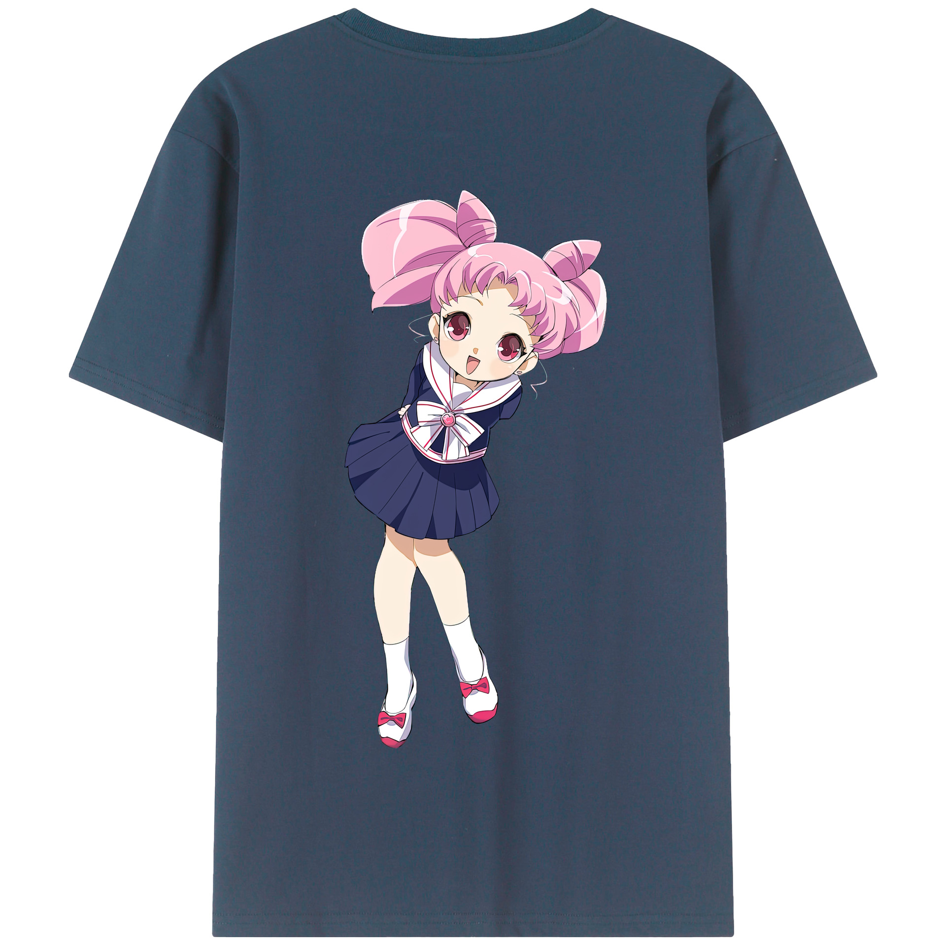 （画像用） 美少女戦士セーラームーン ちびうさ Sailor Moon Chibiusa Tsukino Usagi Small Lady Serenity 綿100％半袖Tシャツ（背面プリント）
