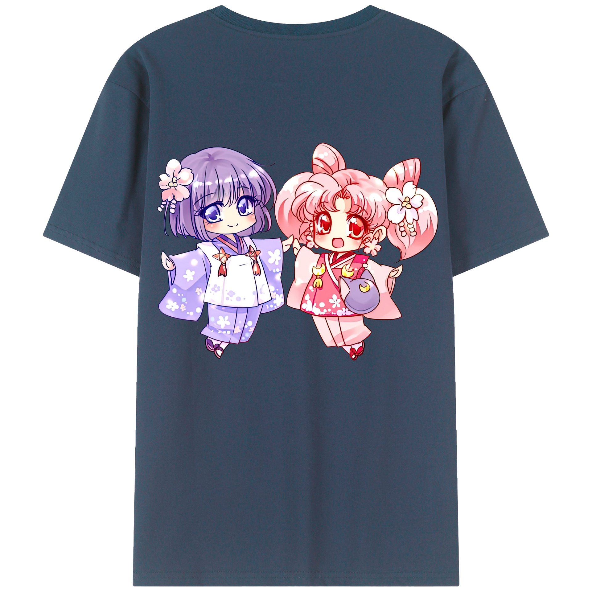 （画像用） 美少女戦士セーラームーン ちびうさ Sailor Moon Chibiusa Tsukino Usagi Small Lady Serenity 綿100％半袖Tシャツ（背面プリント）