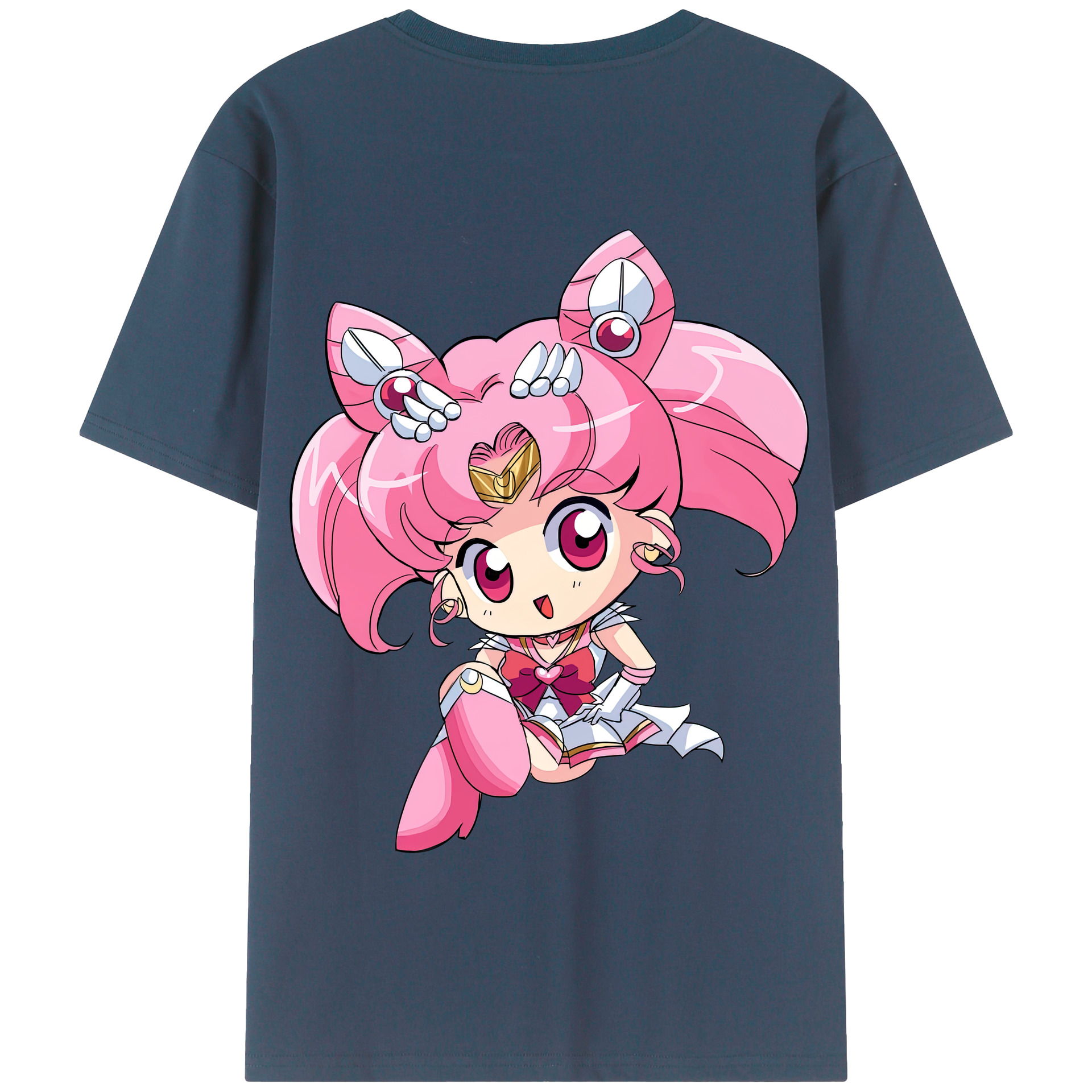 （画像用） 美少女戦士セーラームーン ちびうさ Sailor Moon Chibiusa Tsukino Usagi Small Lady Serenity 綿100％半袖Tシャツ（背面プリント）