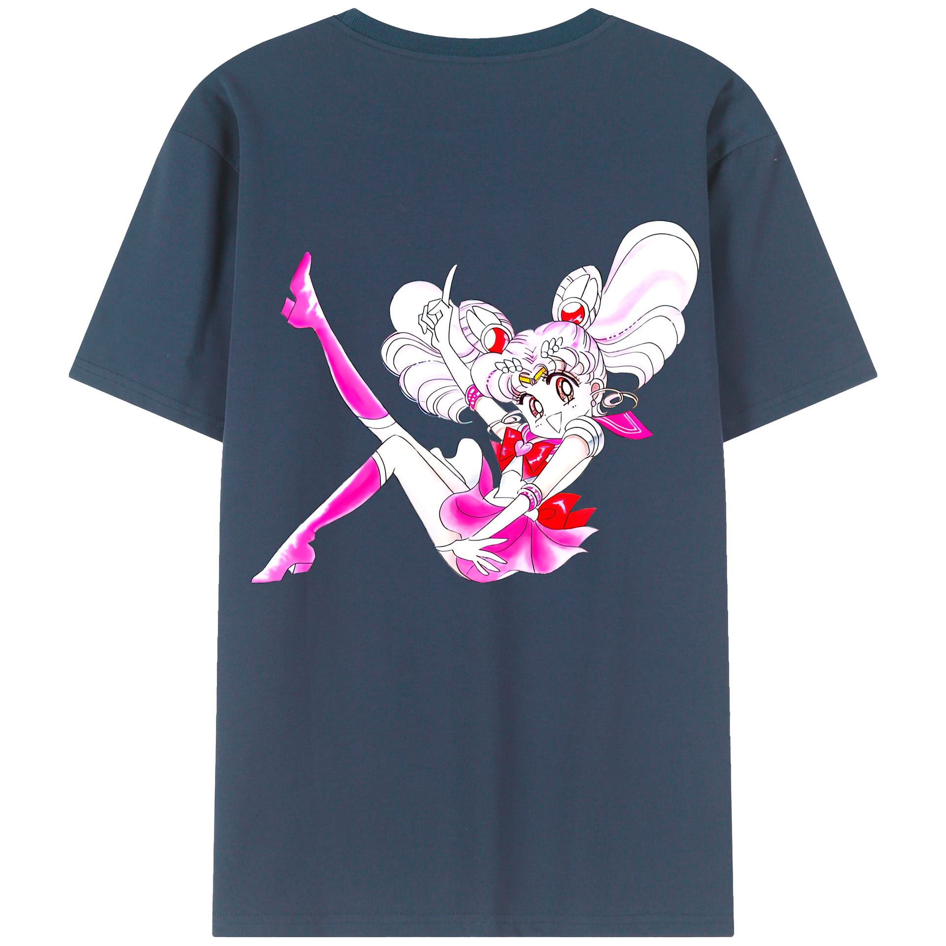 （画像用） 美少女戦士セーラームーン ちびうさ Sailor Moon Chibiusa Tsukino Usagi Small Lady Serenity 綿100％半袖Tシャツ（背面プリント）
