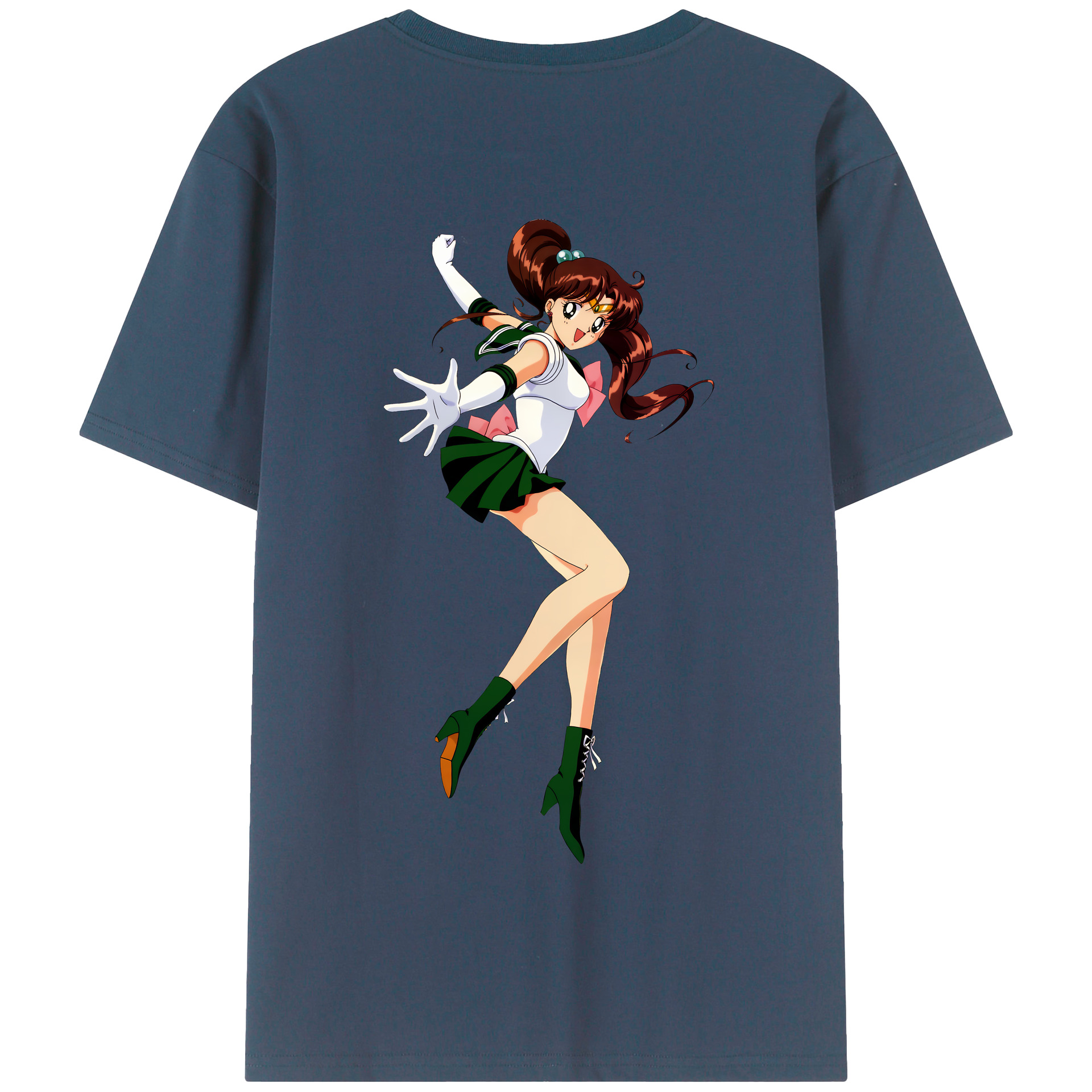 （画像用） 美少女戦士セーラームーン 木野 まこと きの まこと Sailor Moon Kino Makoto （セーラージュピター；Sailor Jupiter） 綿100％半袖Tシャツ（背面プリント）