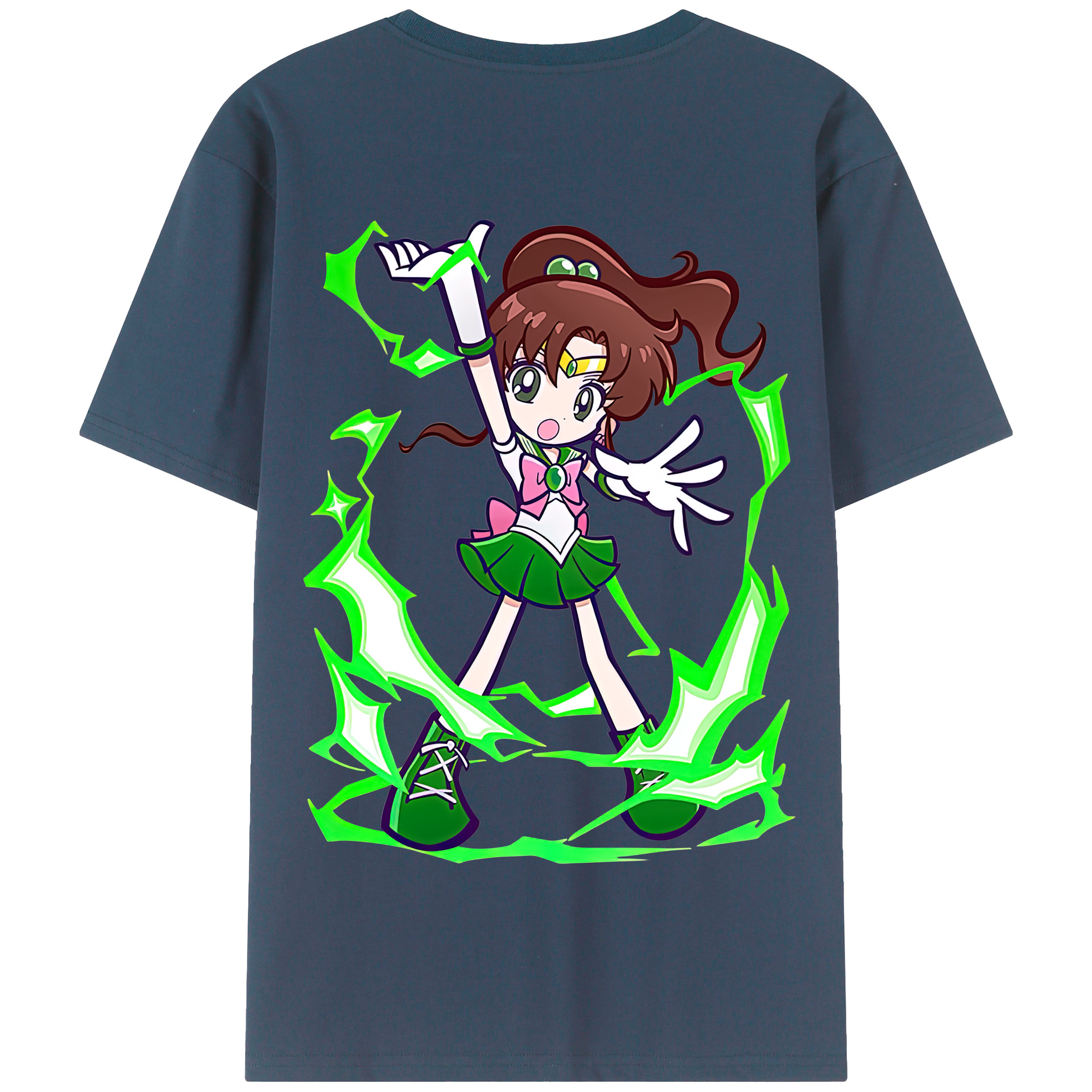 （画像用） 美少女戦士セーラームーン 木野 まこと きの まこと Sailor Moon Kino Makoto （セーラージュピター；Sailor Jupiter） 綿100％半袖Tシャツ（背面プリント）