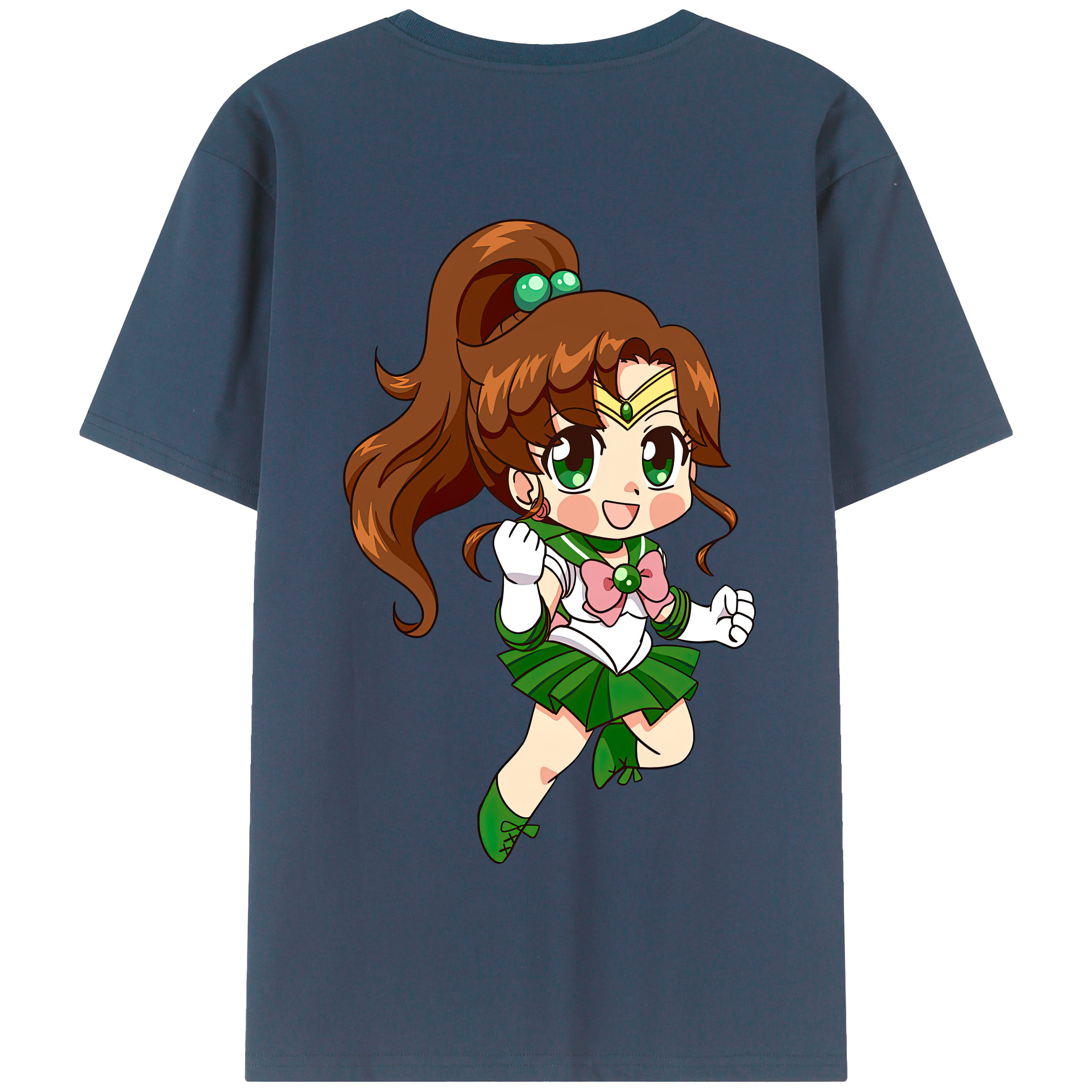 （画像用） 美少女戦士セーラームーン 木野 まこと きの まこと Sailor Moon Kino Makoto （セーラージュピター；Sailor Jupiter） 綿100％半袖Tシャツ（背面プリント）
