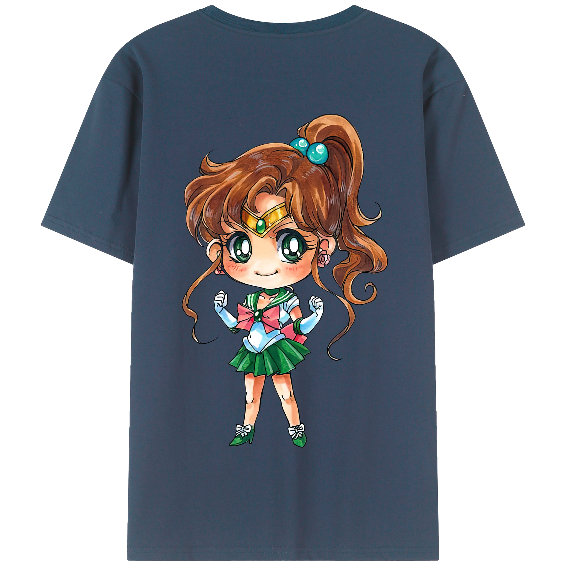 （画像用） 美少女戦士セーラームーン 木野 まこと きの まこと Sailor Moon Kino Makoto （セーラージュピター；Sailor Jupiter） 綿100％半袖Tシャツ（背面プリント）