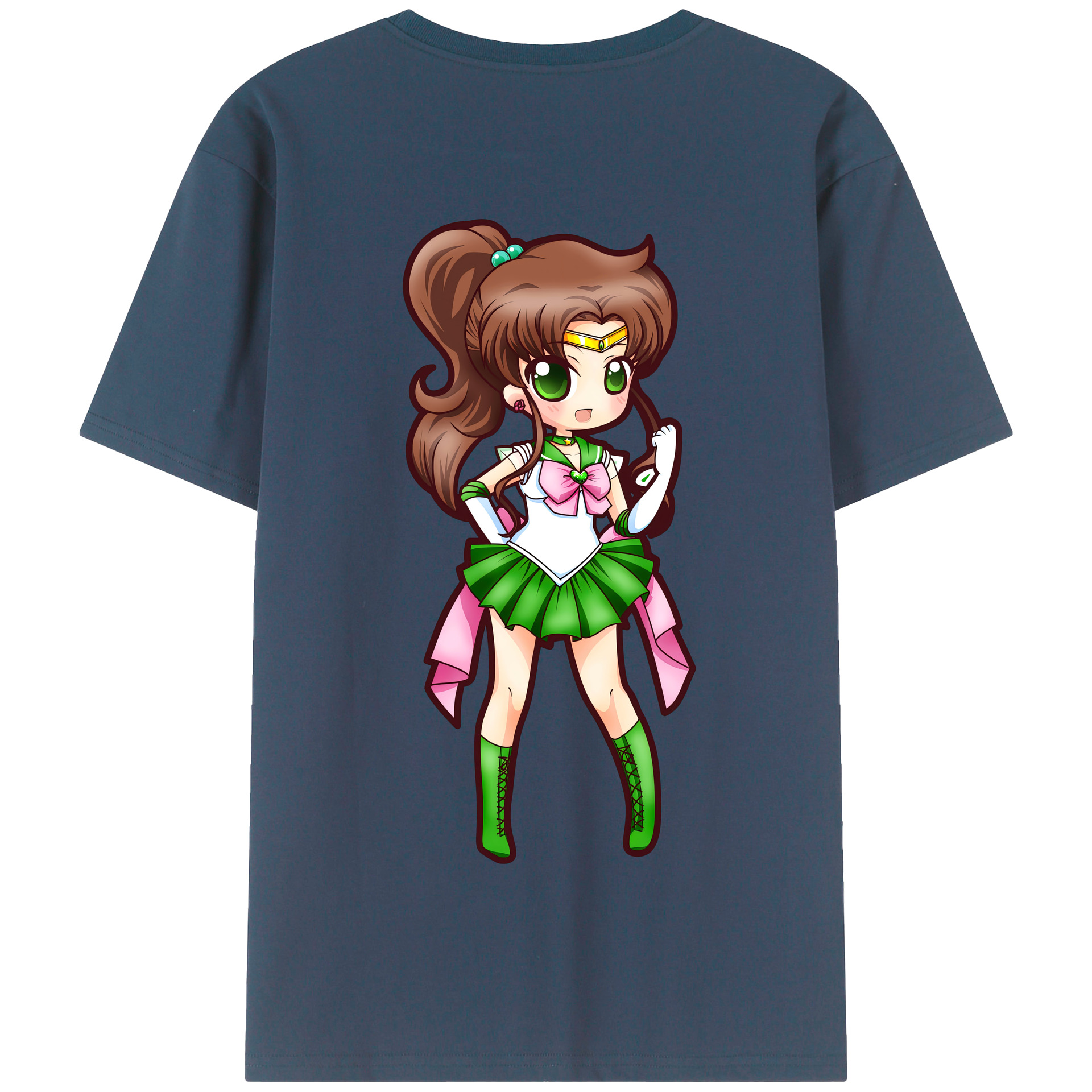 （画像用） 美少女戦士セーラームーン 木野 まこと きの まこと Sailor Moon Kino Makoto （セーラージュピター；Sailor Jupiter） 綿100％半袖Tシャツ（背面プリント）