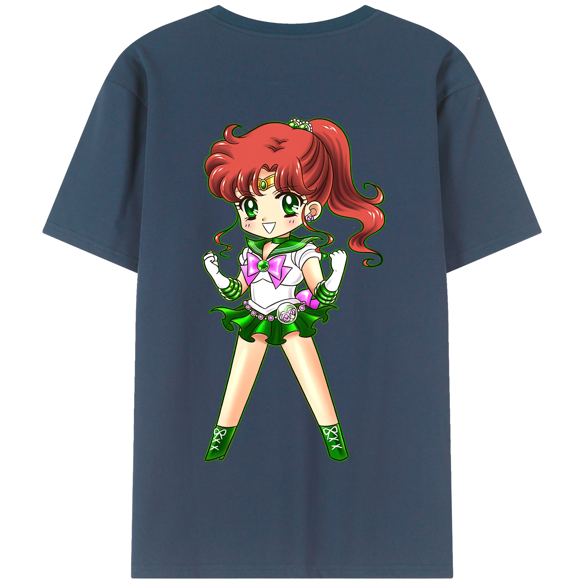 （画像用） 美少女戦士セーラームーン 木野 まこと きの まこと Sailor Moon Kino Makoto （セーラージュピター；Sailor Jupiter） 綿100％半袖Tシャツ（背面プリント）