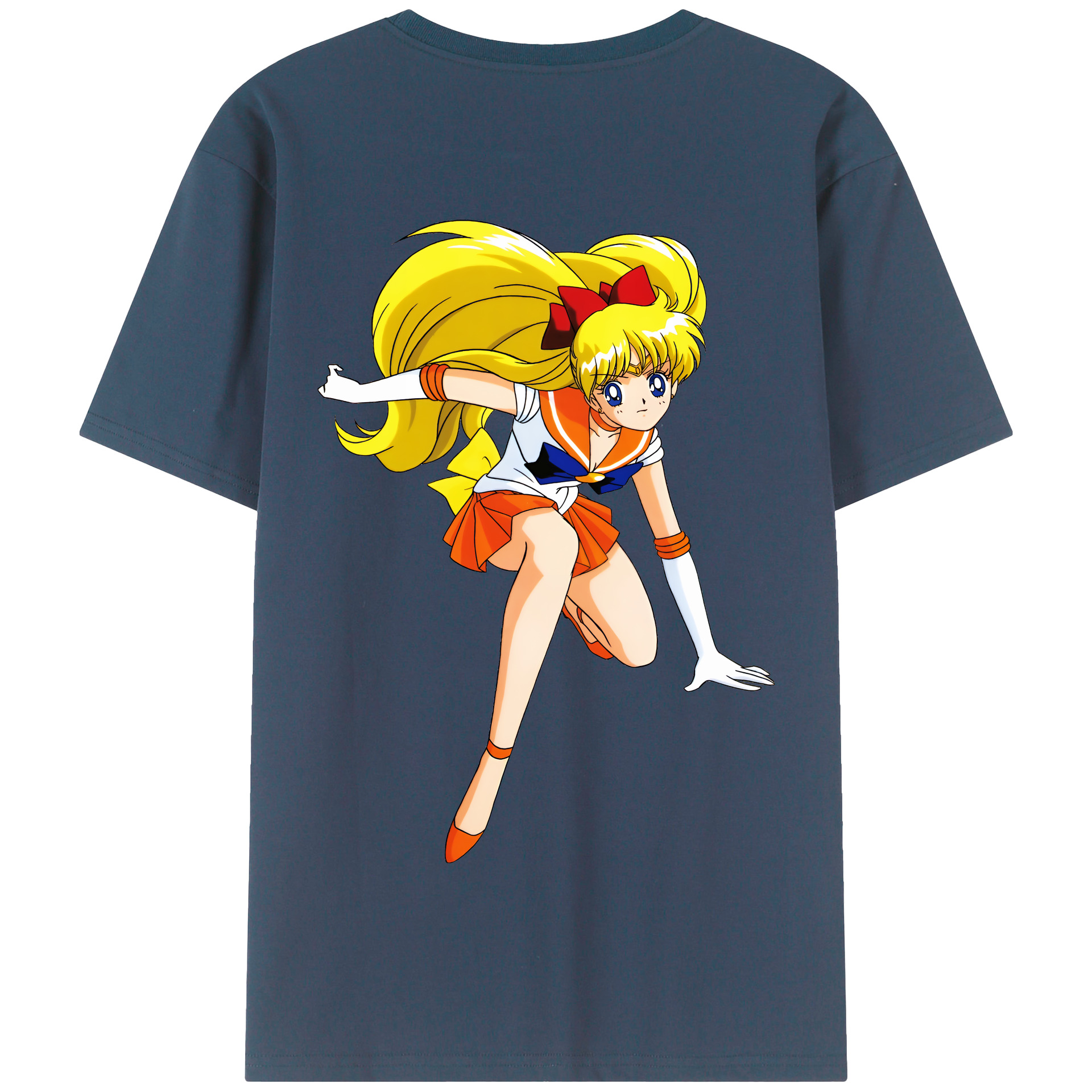 （画像用） 美少女戦士セーラームーン 愛野 美奈子 あいの みなこ Sailor Moon Aino Minako 綿100％半袖Tシャツ（背面プリント）