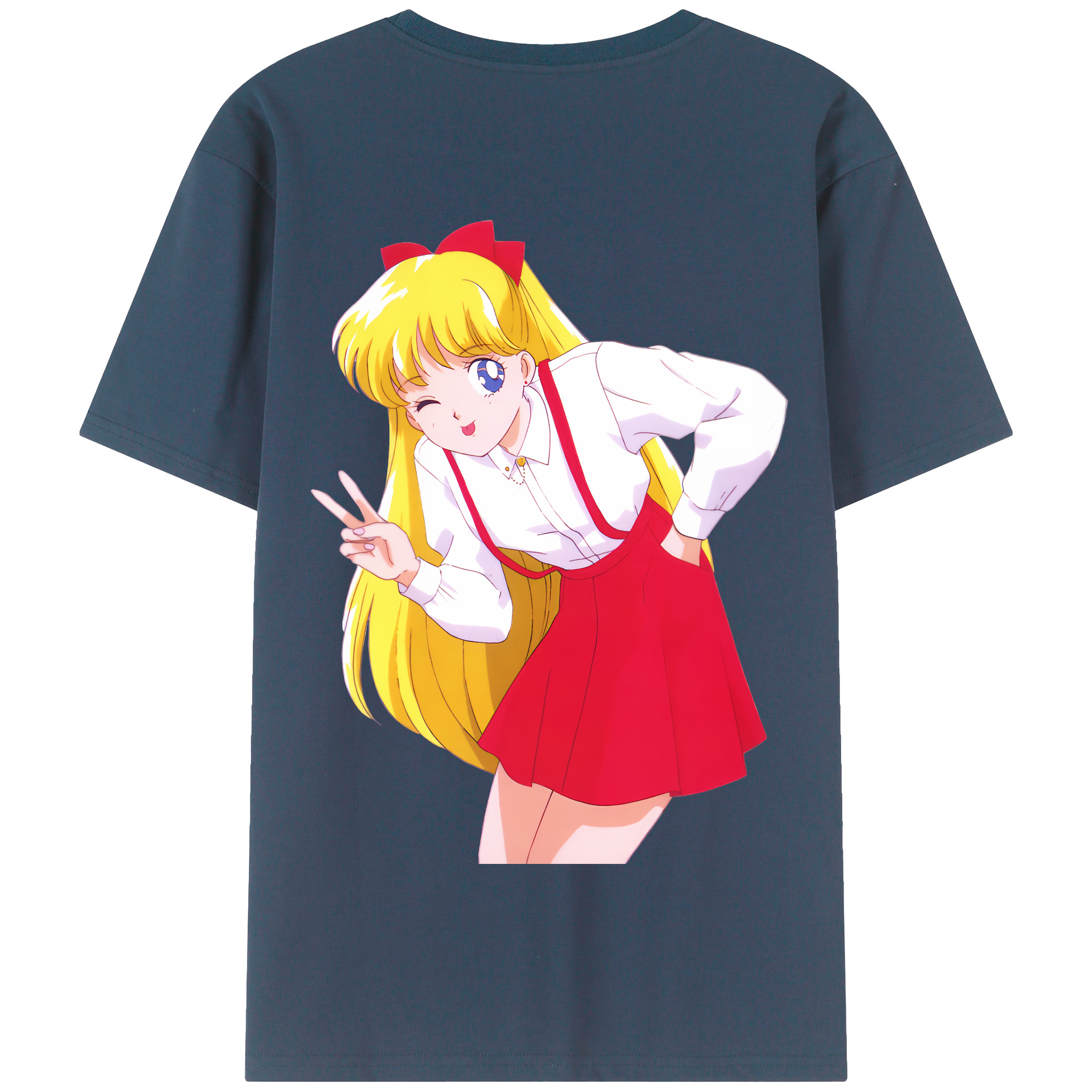 （画像用） 美少女戦士セーラームーン 愛野 美奈子 あいの みなこ Sailor Moon Aino Minako 綿100％半袖Tシャツ（背面プリント）