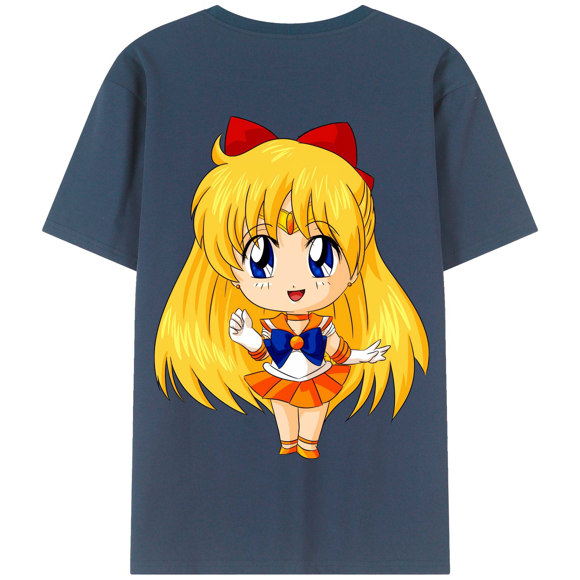 （画像用） 美少女戦士セーラームーン 愛野 美奈子 あいの みなこ Sailor Moon Aino Minako 綿100％半袖Tシャツ（背面プリント）