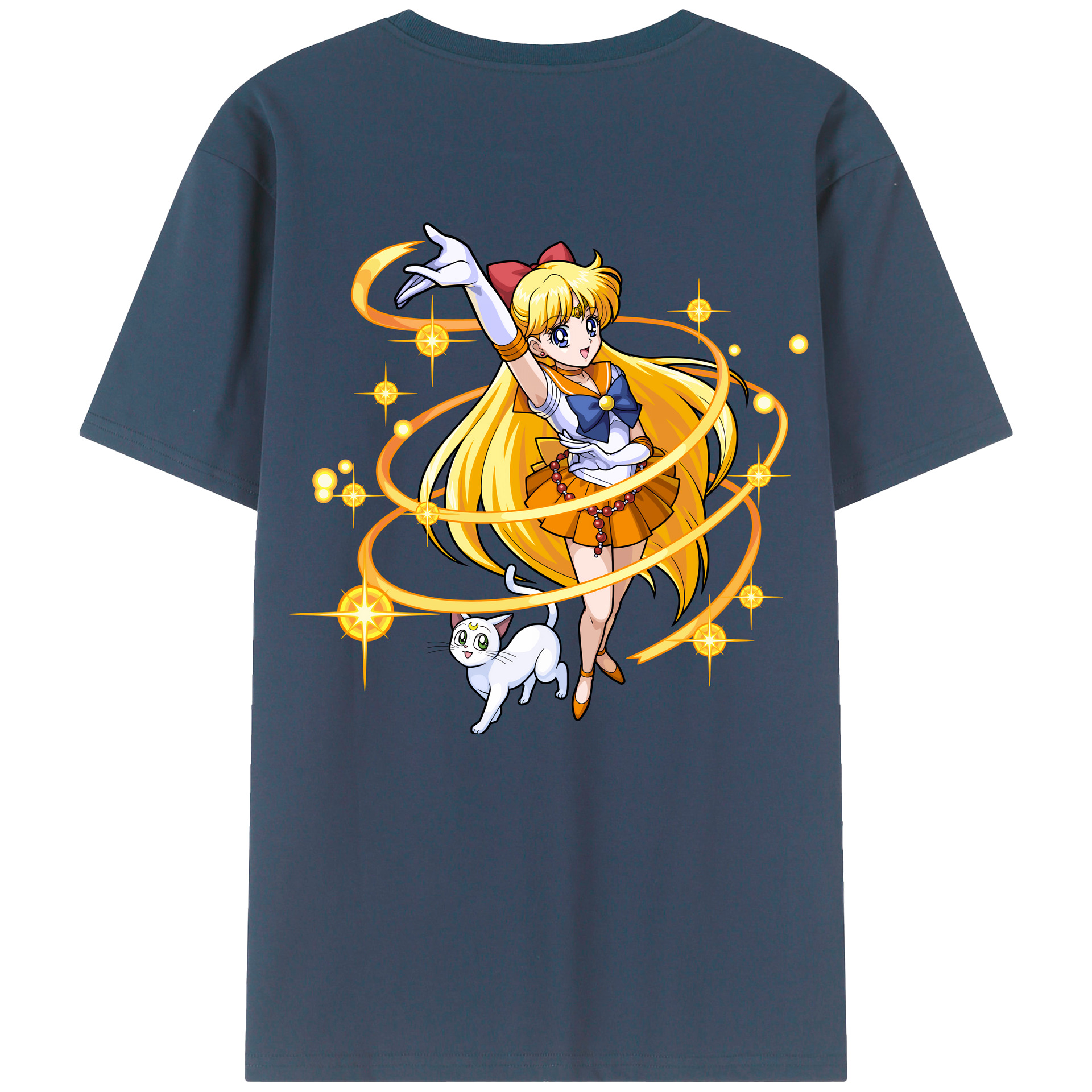 （画像用） 美少女戦士セーラームーン 愛野 美奈子 あいの みなこ Sailor Moon Aino Minako 綿100％半袖Tシャツ（背面プリント）