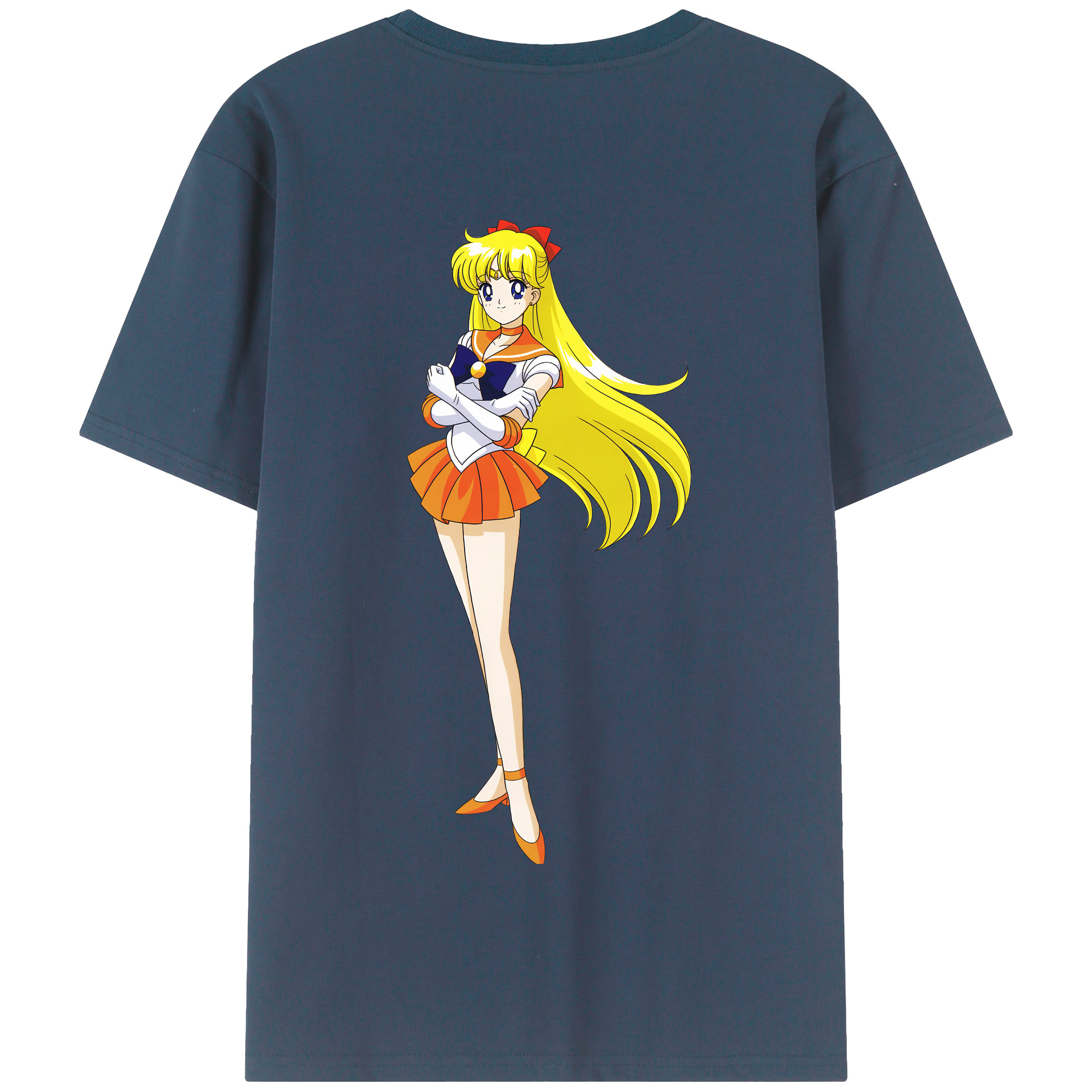 （画像用） 美少女戦士セーラームーン 愛野 美奈子 あいの みなこ Sailor Moon Aino Minako 綿100％半袖Tシャツ（背面プリント）