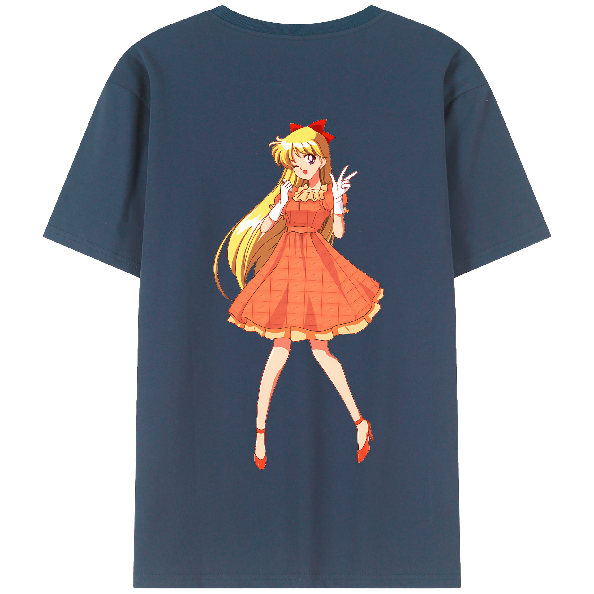（画像用） 美少女戦士セーラームーン 愛野 美奈子 あいの みなこ Sailor Moon Aino Minako 綿100％半袖Tシャツ（背面プリント）