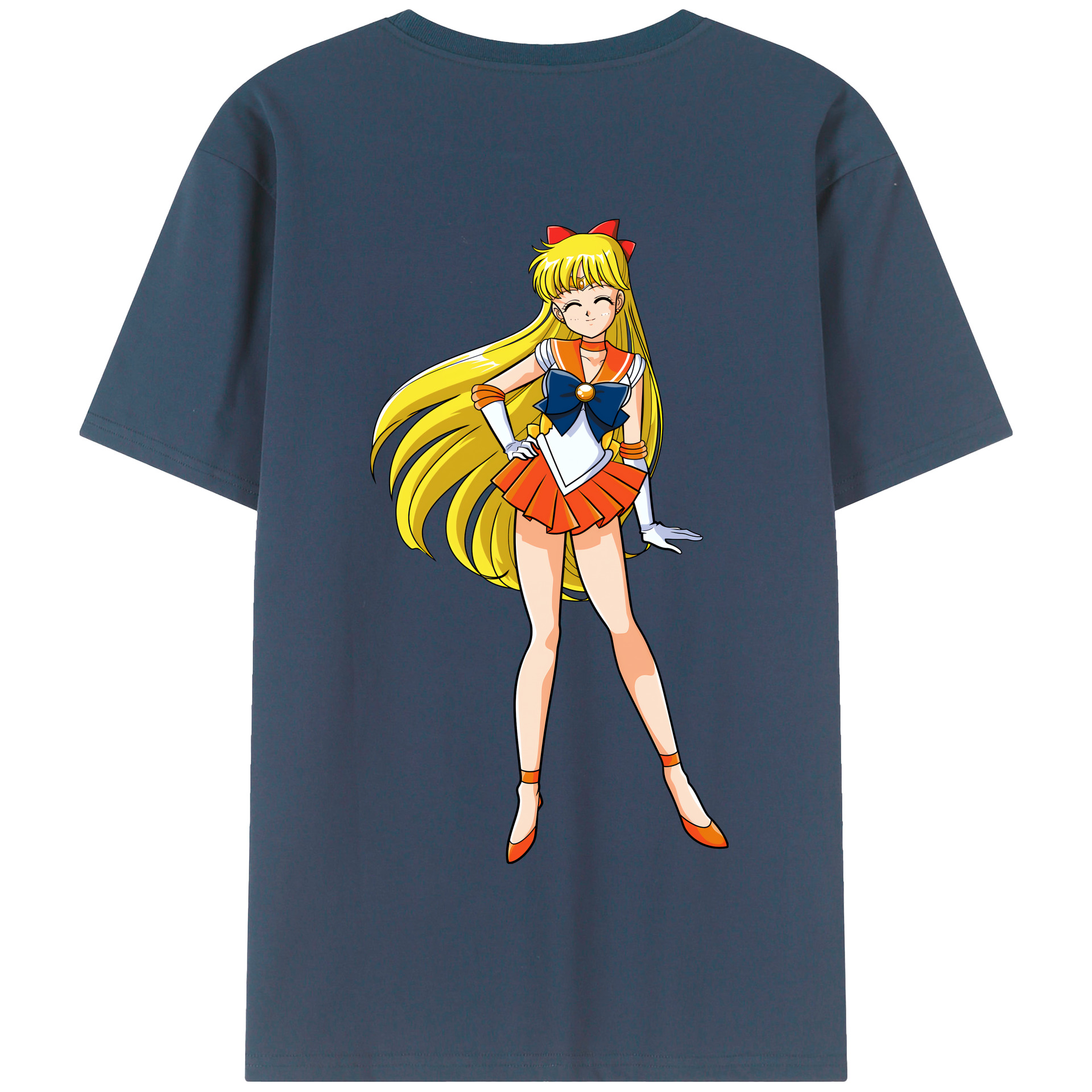 （画像用） 美少女戦士セーラームーン 愛野 美奈子 あいの みなこ Sailor Moon Aino Minako 綿100％半袖Tシャツ（背面プリント）