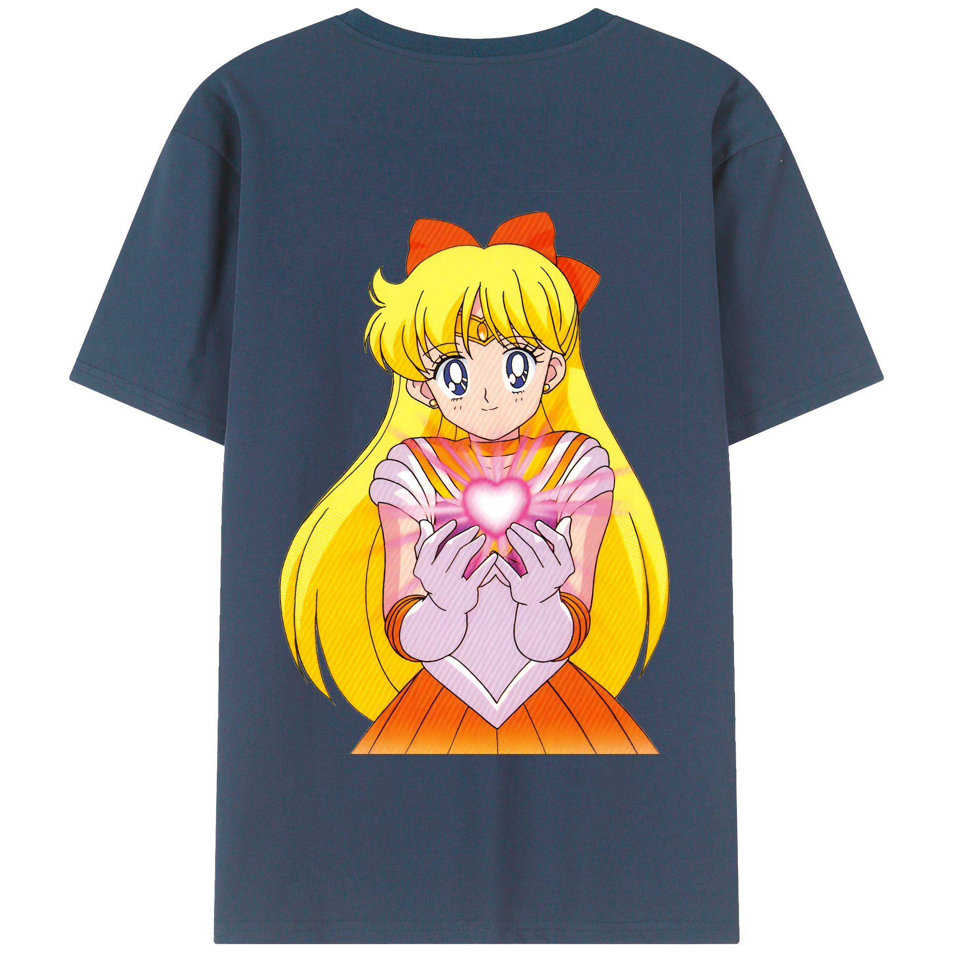 （画像用） 美少女戦士セーラームーン 愛野 美奈子 あいの みなこ Sailor Moon Aino Minako 綿100％半袖Tシャツ（背面プリント）