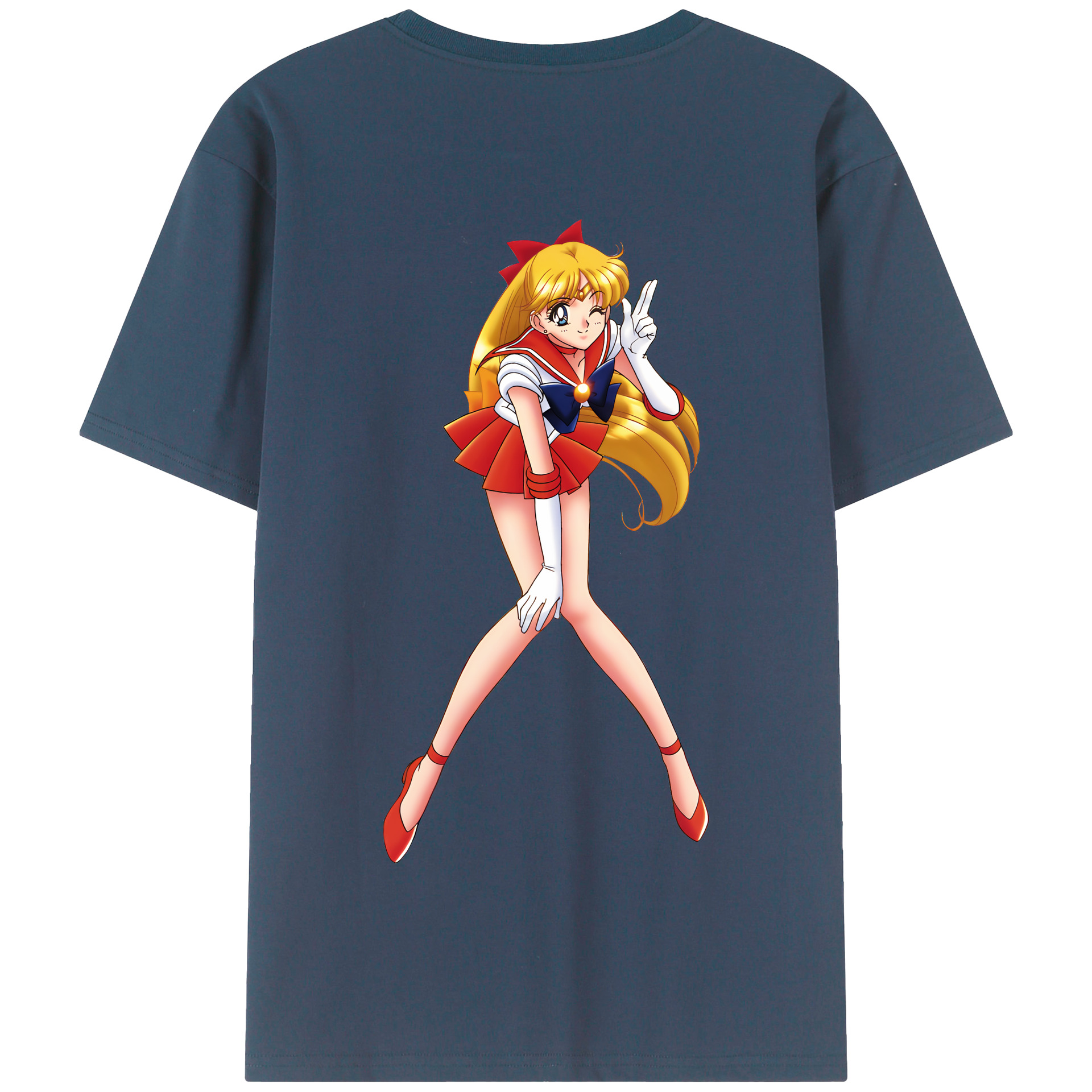 （画像用） 美少女戦士セーラームーン 愛野 美奈子 あいの みなこ Sailor Moon Aino Minako 綿100％半袖Tシャツ（背面プリント）