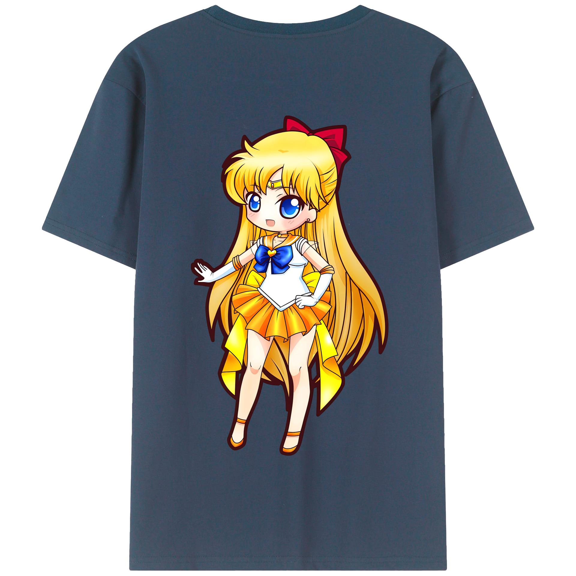 （画像用） 美少女戦士セーラームーン 愛野 美奈子 あいの みなこ Sailor Moon Aino Minako 綿100％半袖Tシャツ（背面プリント）