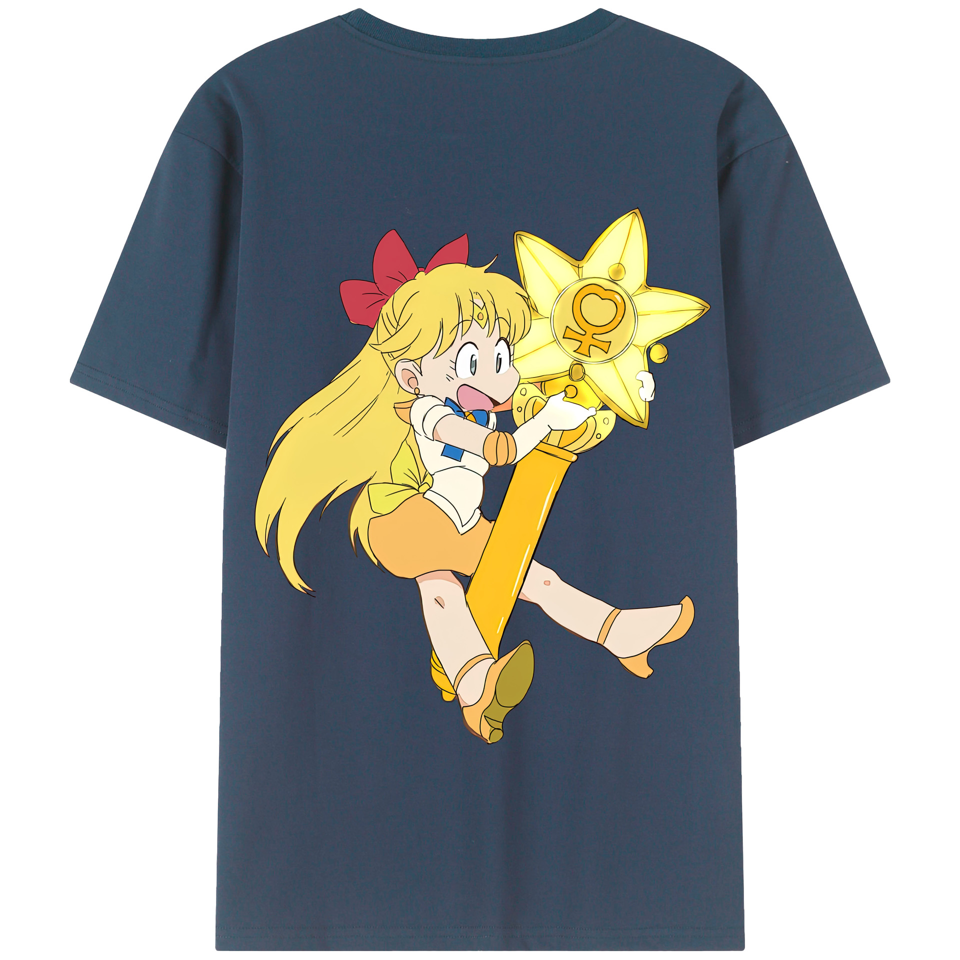 （画像用） 美少女戦士セーラームーン 愛野 美奈子 あいの みなこ Sailor Moon Aino Minako 綿100％半袖Tシャツ（背面プリント）