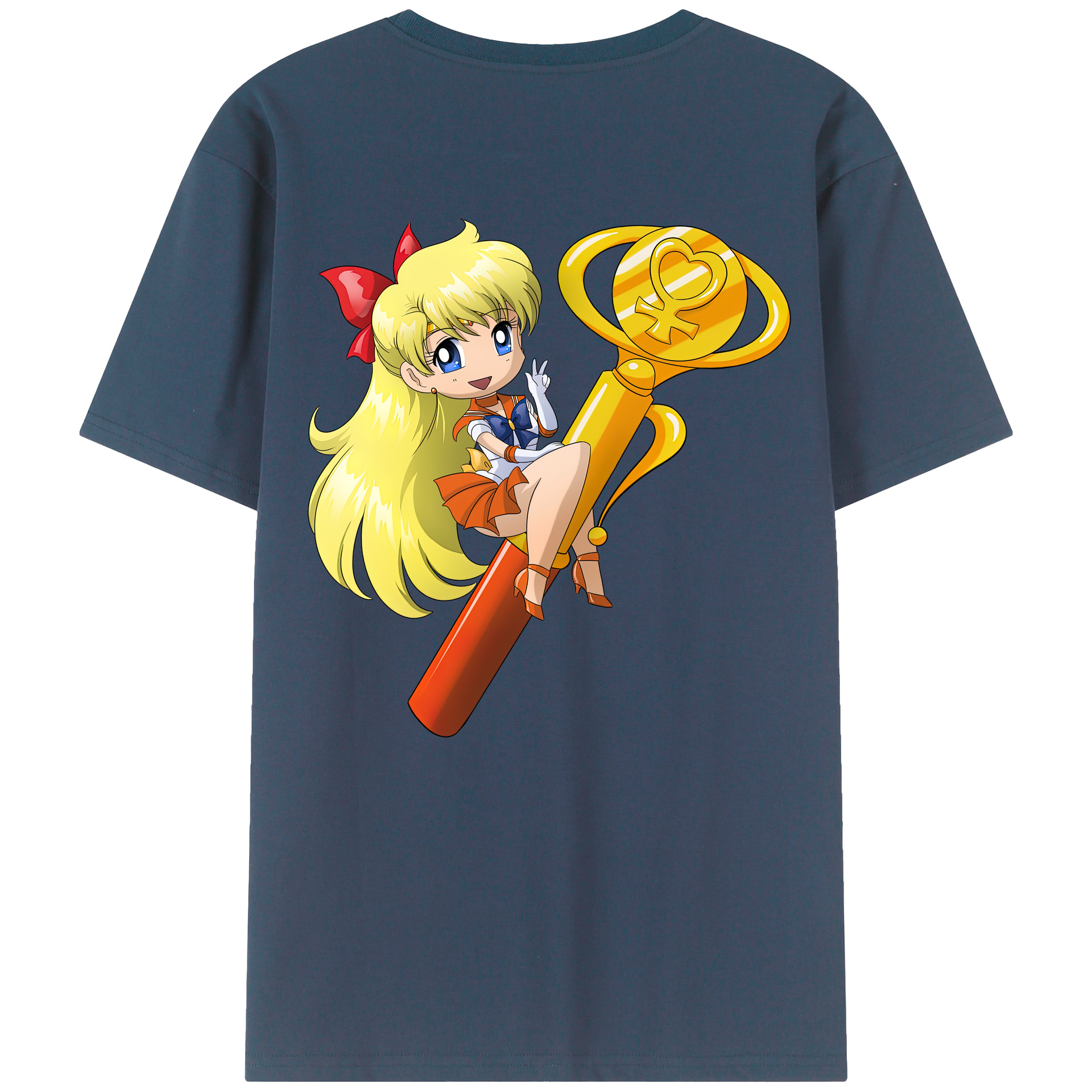 （画像用） 美少女戦士セーラームーン 愛野 美奈子 あいの みなこ Sailor Moon Aino Minako 綿100％半袖Tシャツ（背面プリント）