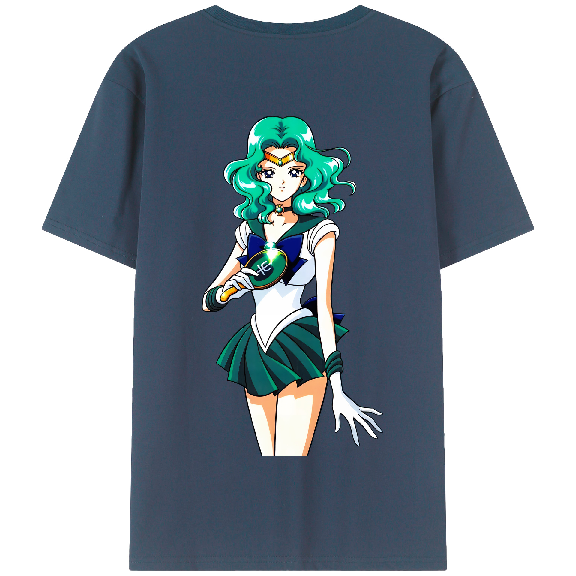 （画像用） 美少女戦士セーラームーン 海王 みちる（かいおう みちる） Sailor Moon Kaiou Michiru 綿100％半袖Tシャツ（背面プリント）
