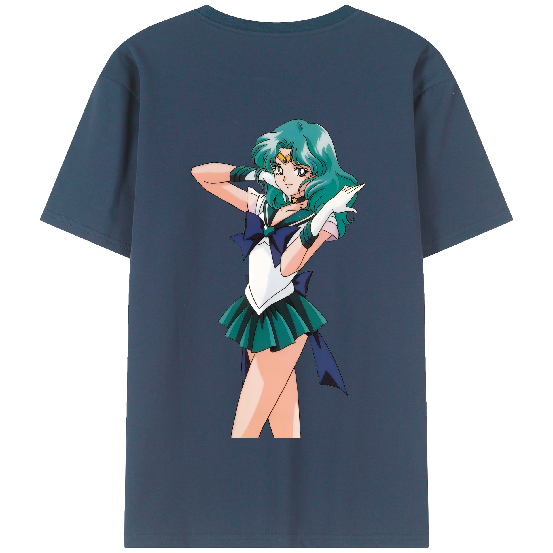 （画像用） 美少女戦士セーラームーン 海王 みちる（かいおう みちる） Sailor Moon Kaiou Michiru 綿100％半袖Tシャツ（背面プリント）